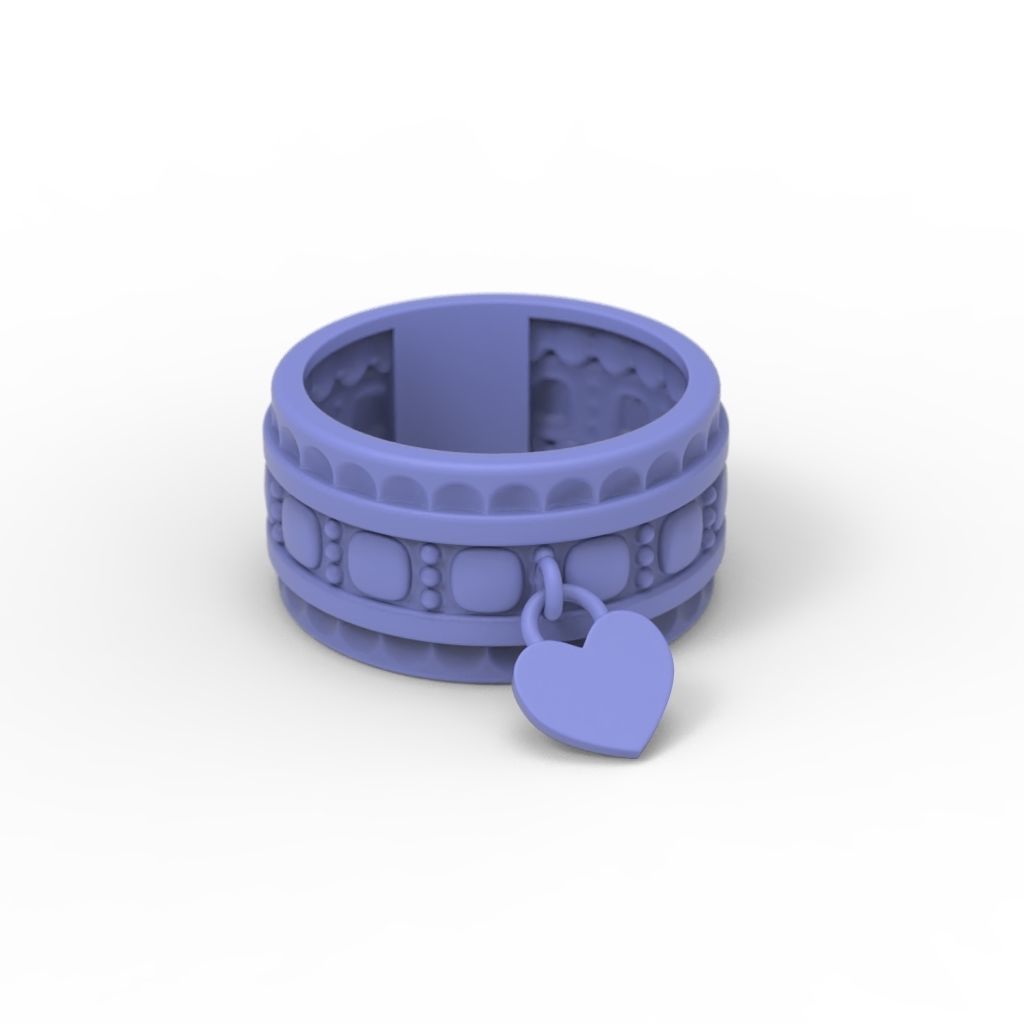 Ring Heart 3dm stl 3D print model_11