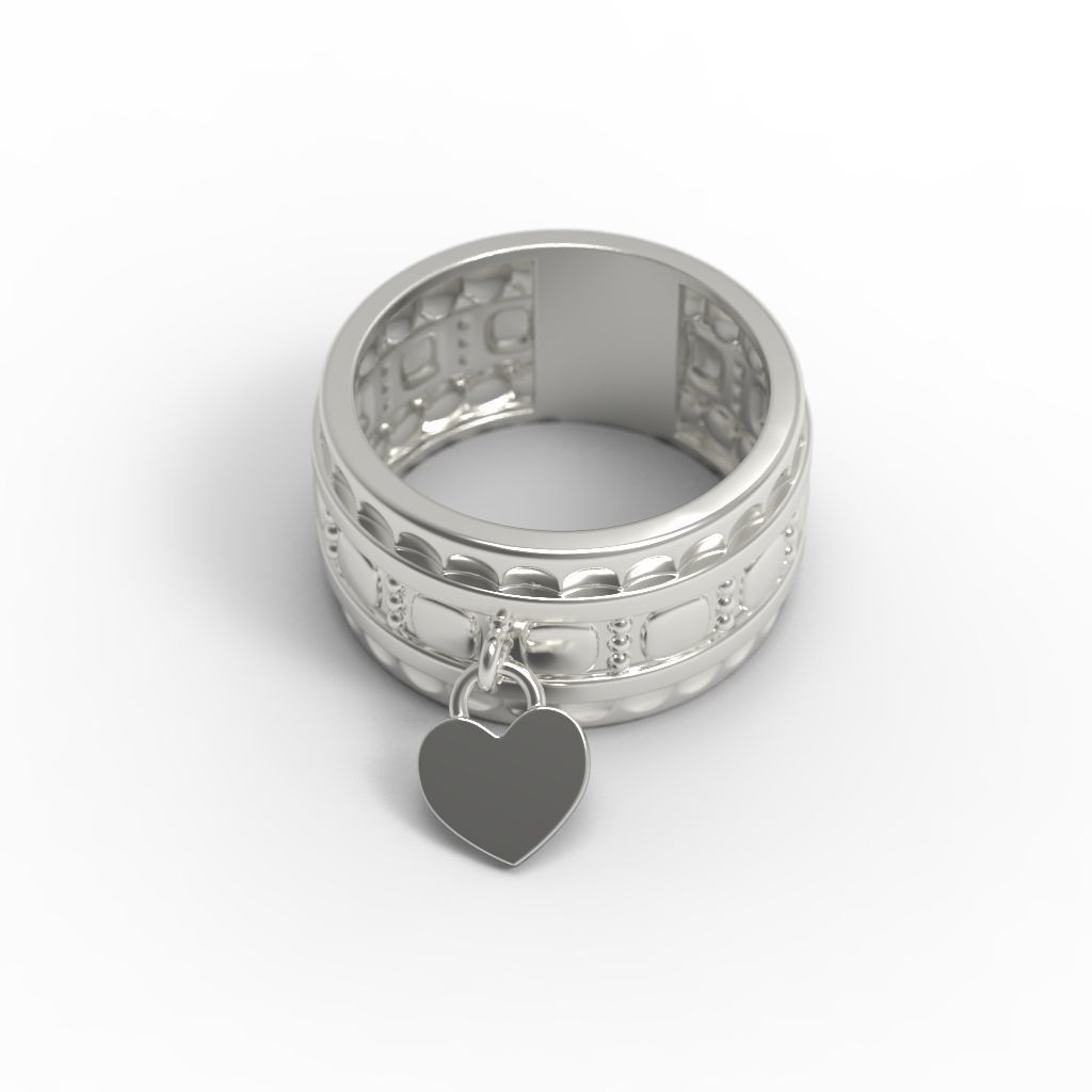 Ring Heart 3dm stl 3D print model_17