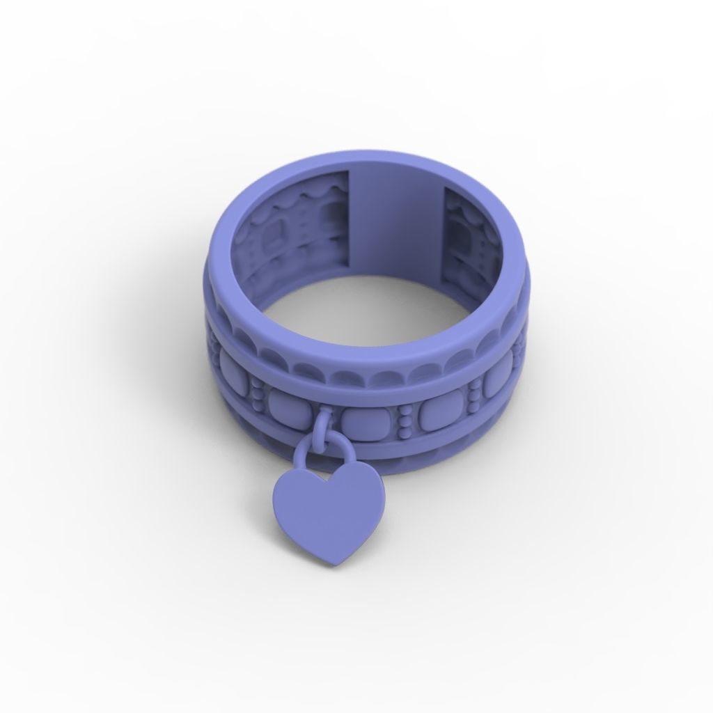 Ring Heart 3dm stl 3D print model_16
