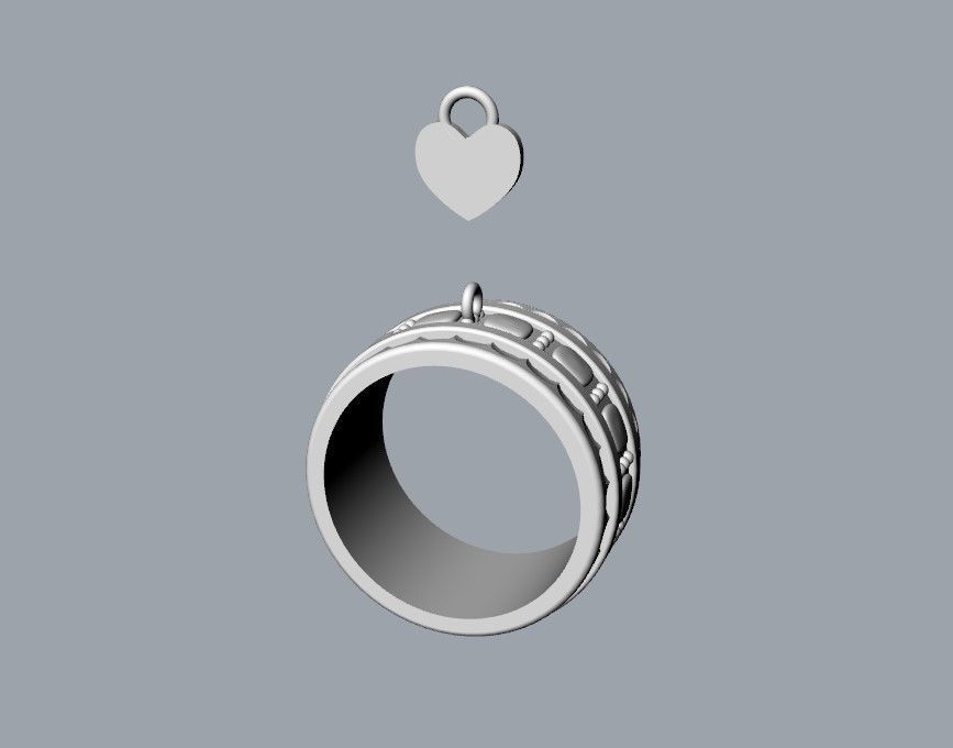 Ring Heart 3dm stl 3D print model_7
