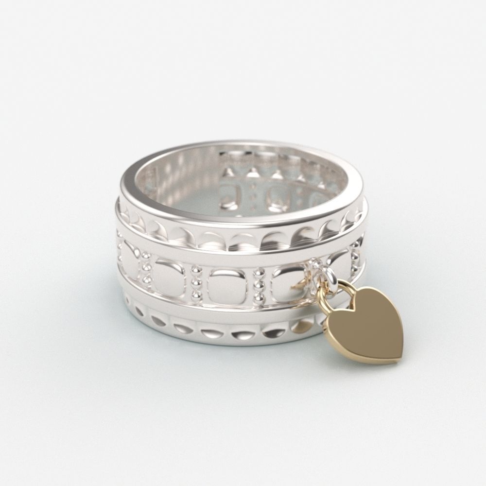 Ring Heart 3dm stl 3D print model_3