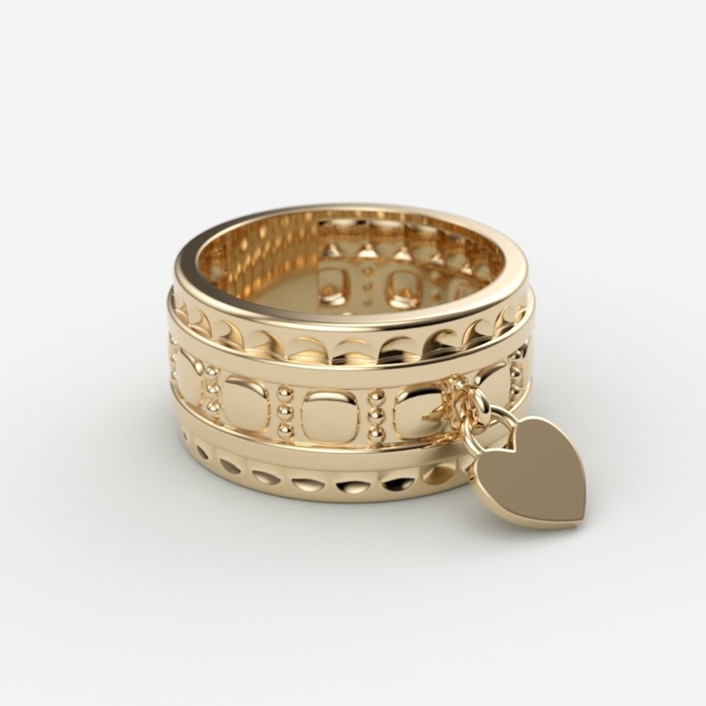 Ring Heart 3dm stl 3D print model_1