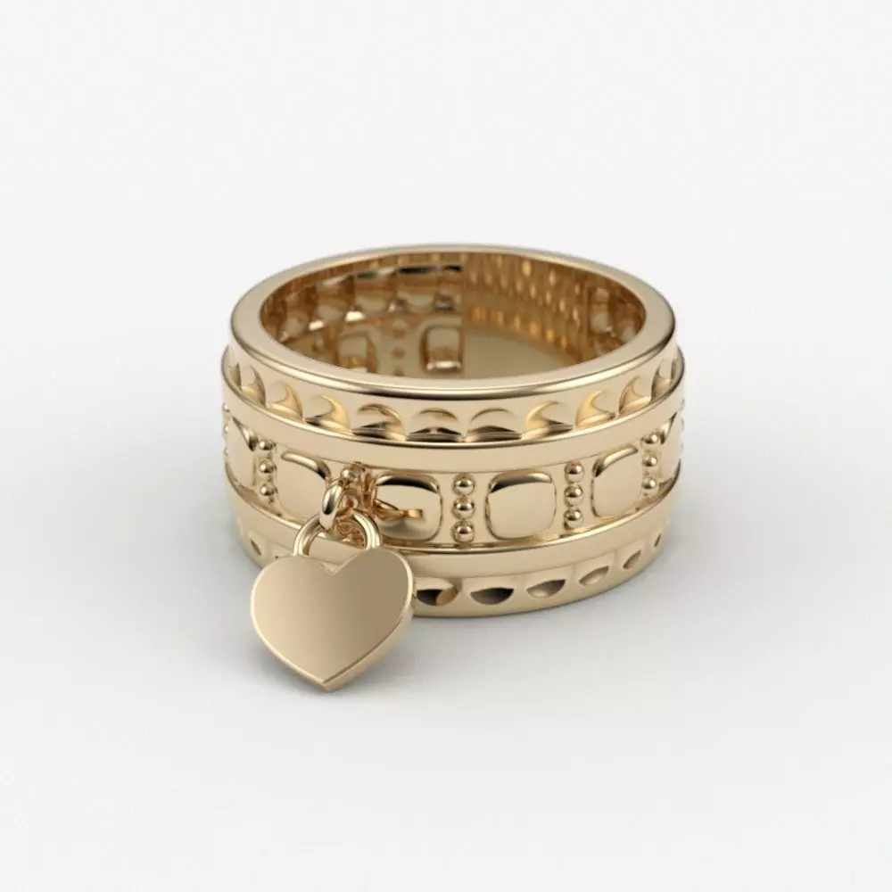 Ring Heart 3dm stl 3D print model_0