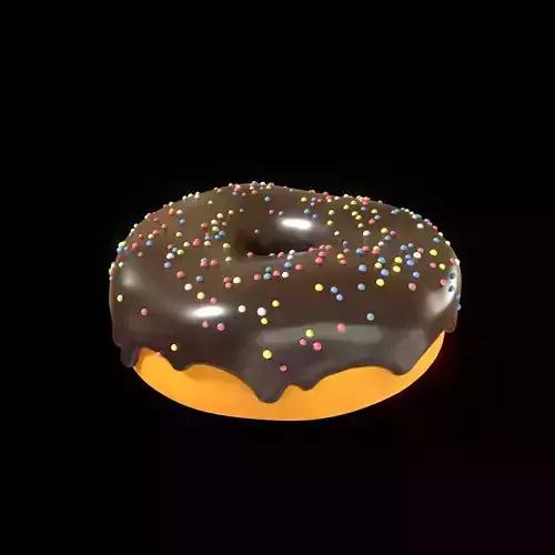 Donut chocolate with sprinkles 3D model