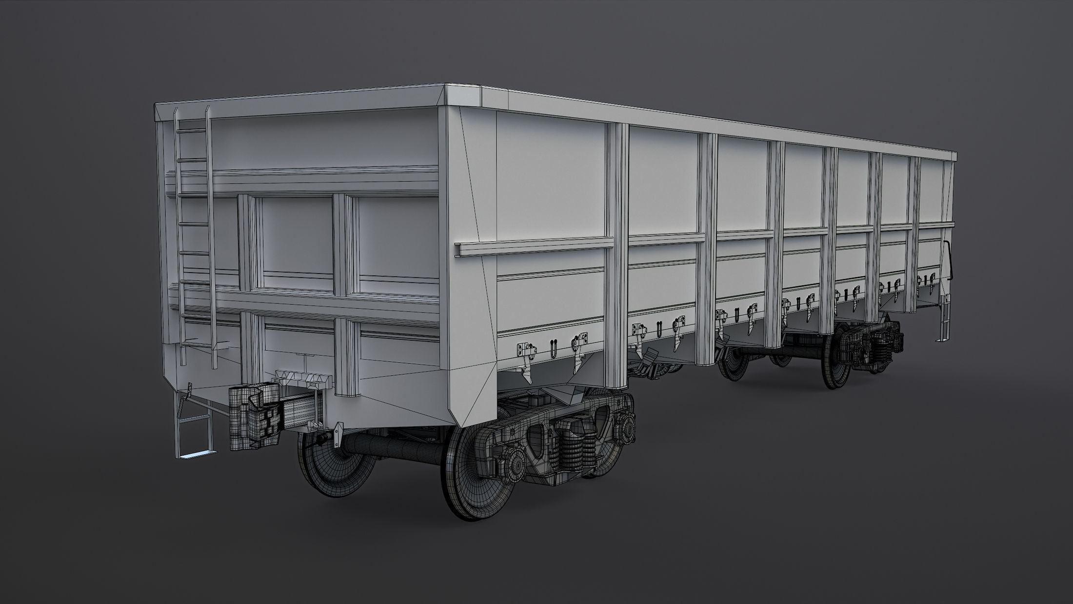 Railroad Open Wagon 3D model_6