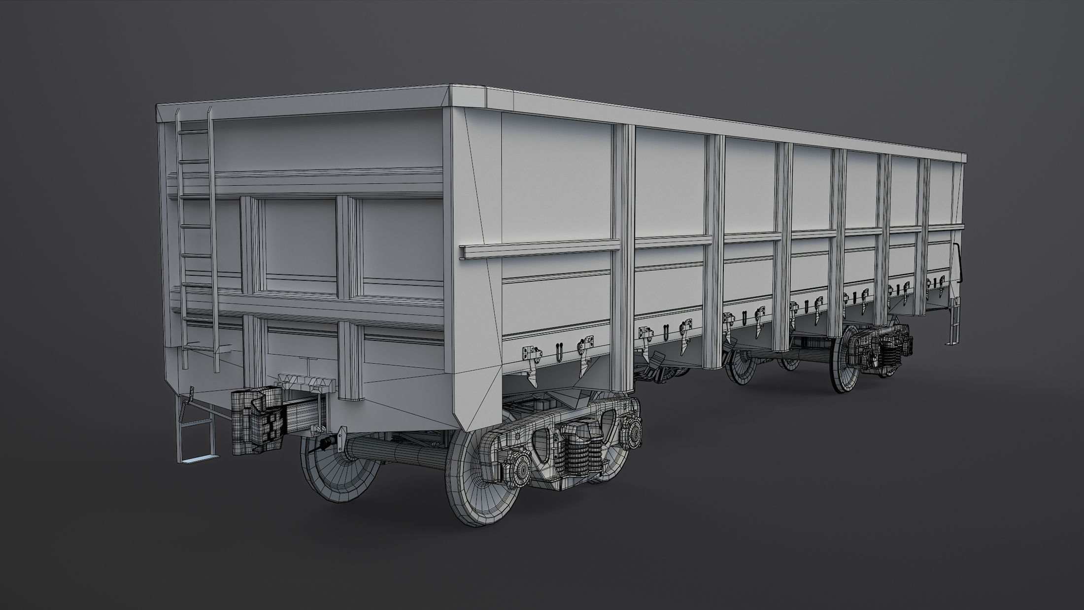 Railroad Open Wagon 3D model_5