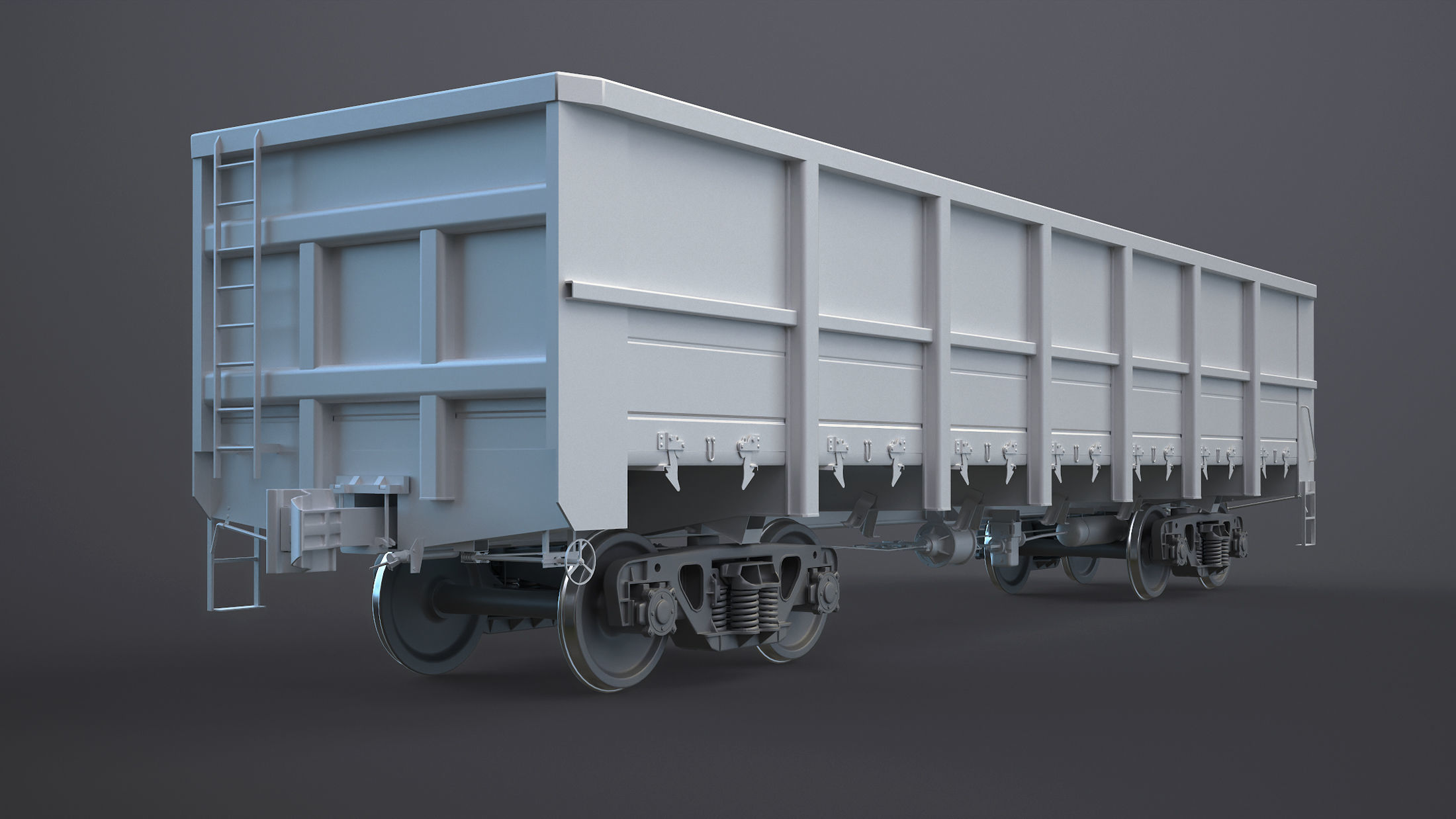 Railroad Open Wagon 3D model_3