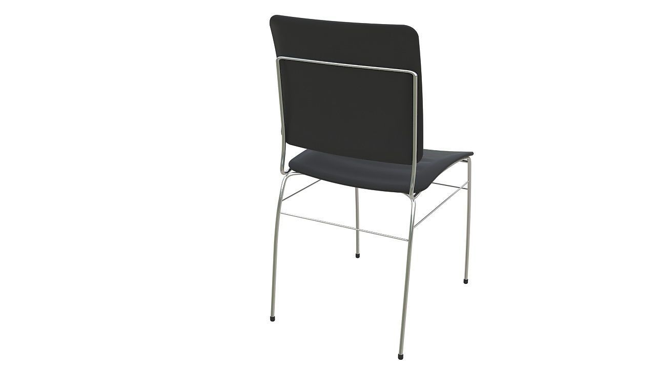 Plastic chair metal legs 3D model_4