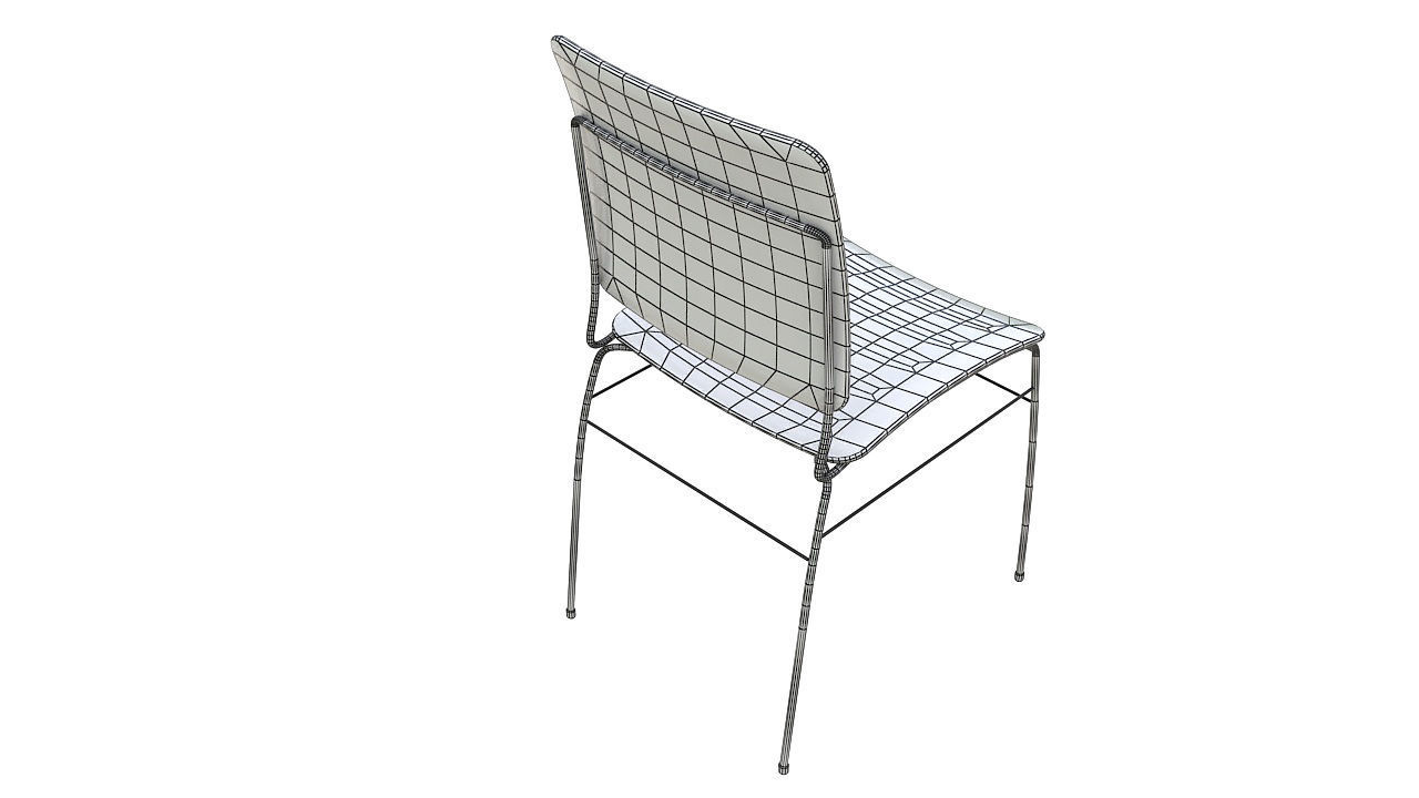 Plastic chair metal legs 3D model_10