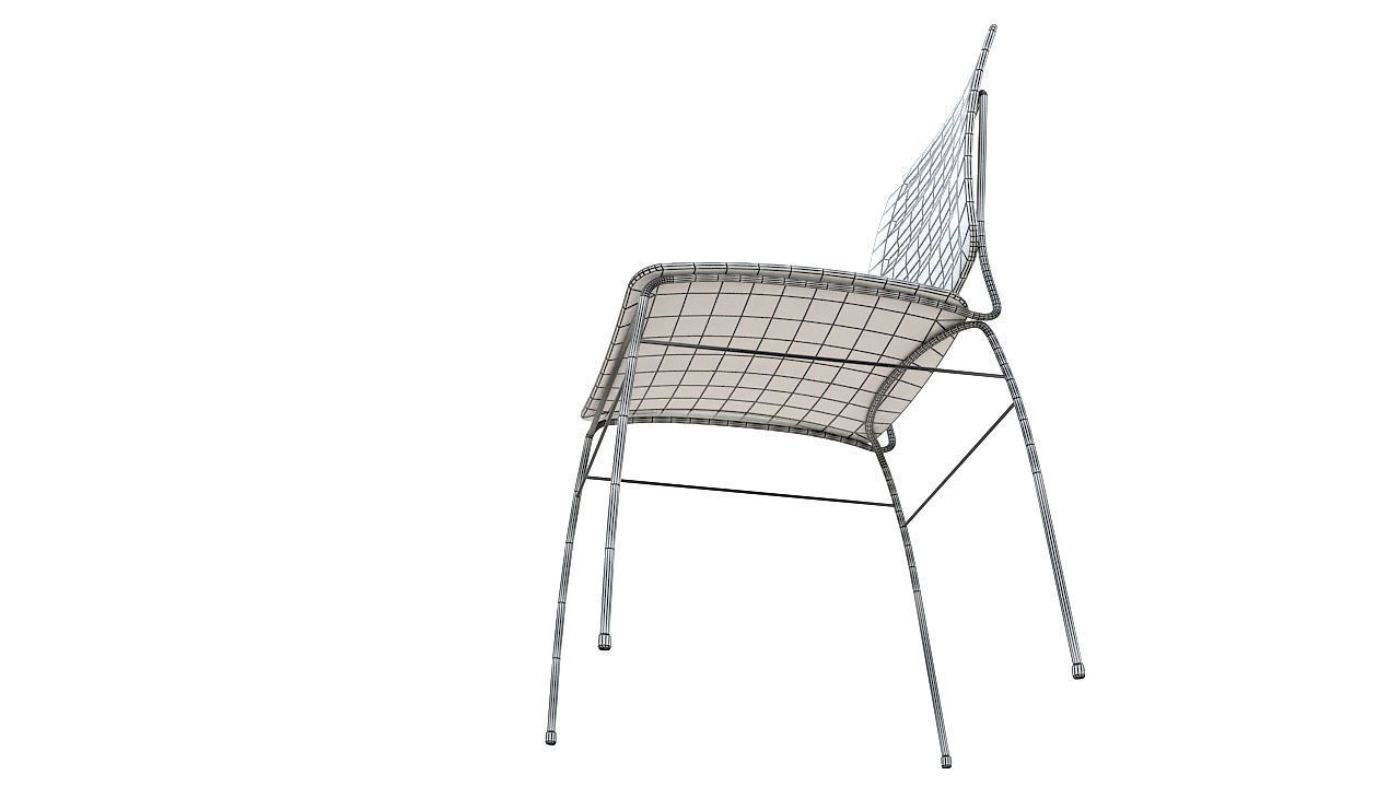 Plastic chair metal legs 3D model_12