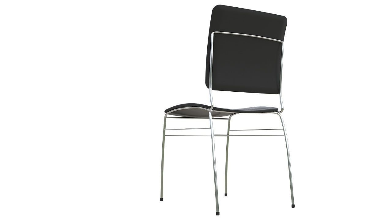 Plastic chair metal legs 3D model_5