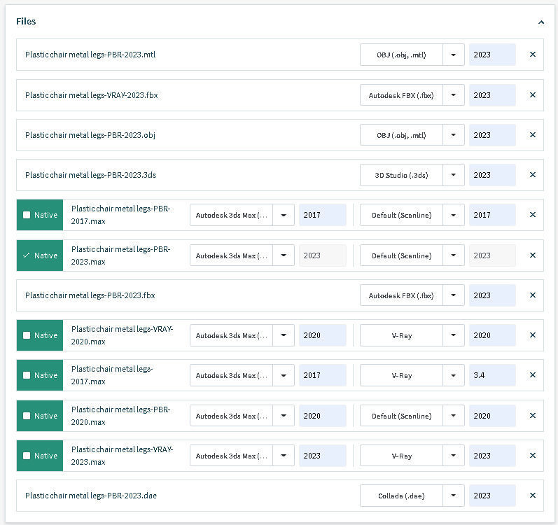 Plastic chair metal legs 3D model_18