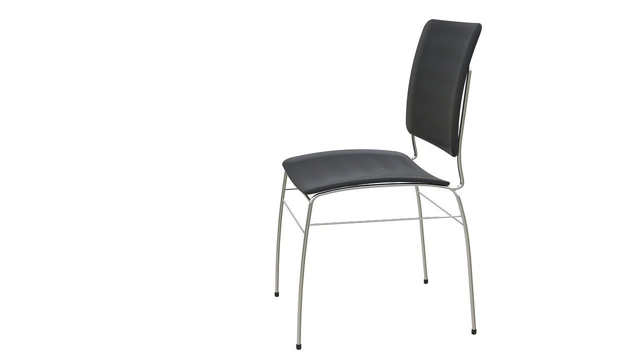 Plastic chair metal legs 3D model_6