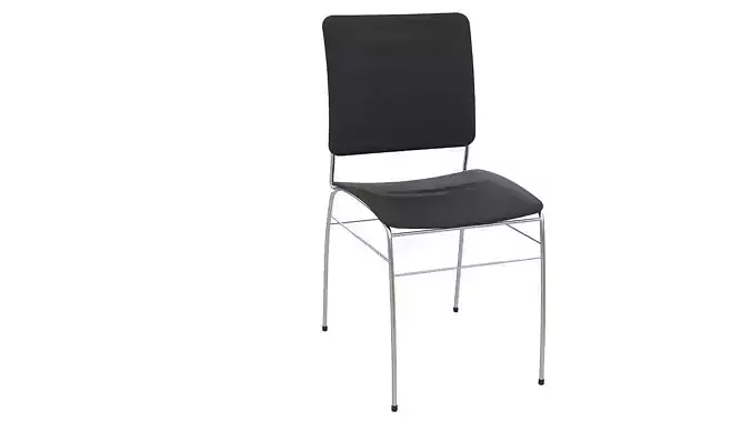 Plastic chair metal legs 3D model
