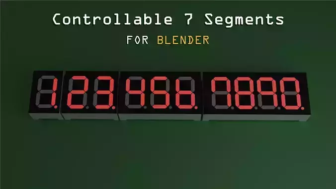 Controllable 7 Segment for Blender Low-poly 3D model