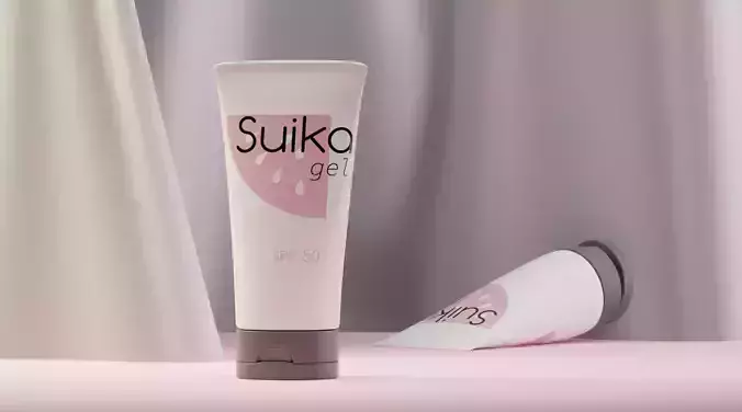 Sunblock cosmetic packaging tube 3D model 3D model