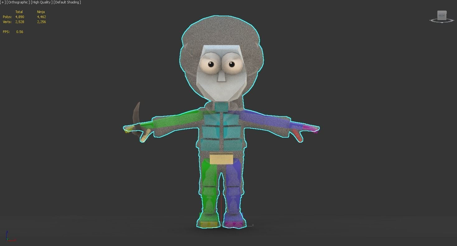 LowPoly Ninja Low-poly 3D model_6