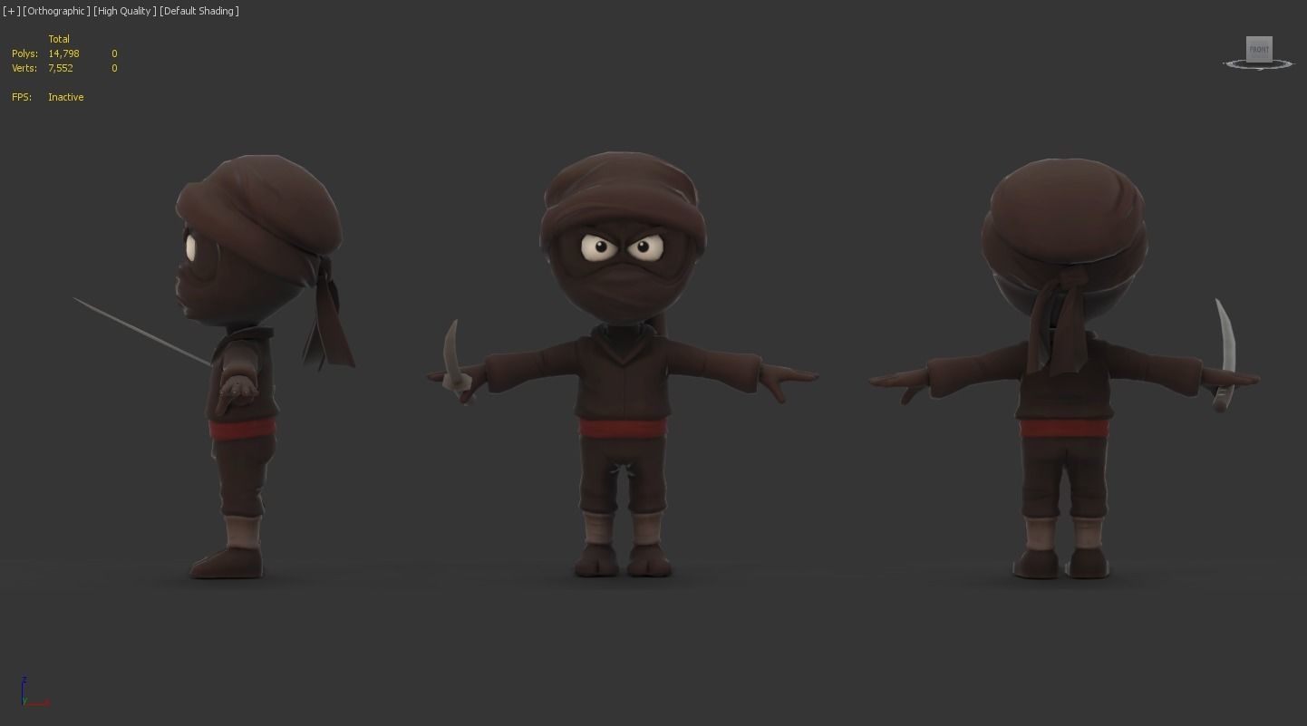 LowPoly Ninja Low-poly 3D model_5
