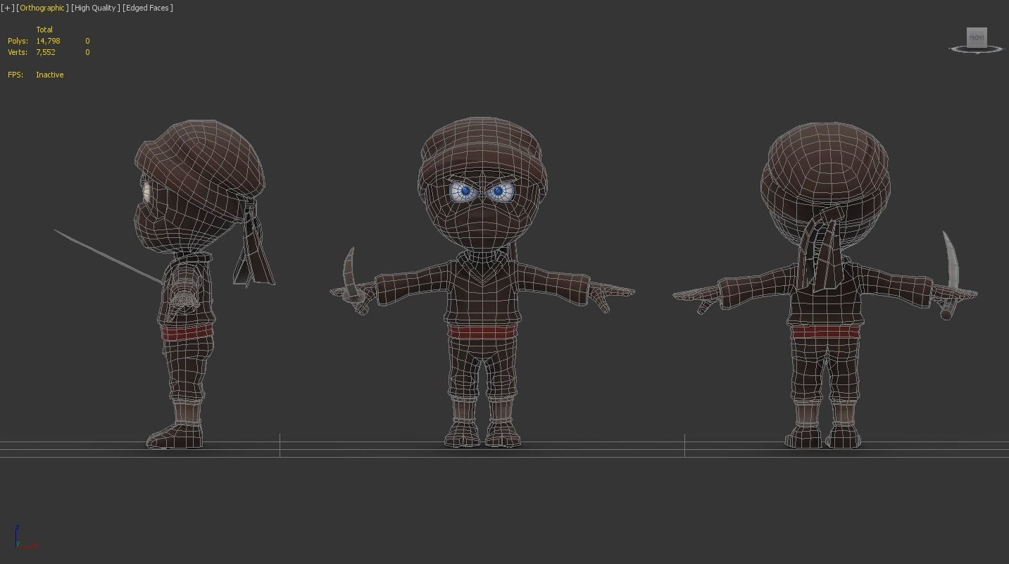 LowPoly Ninja Low-poly 3D model_4