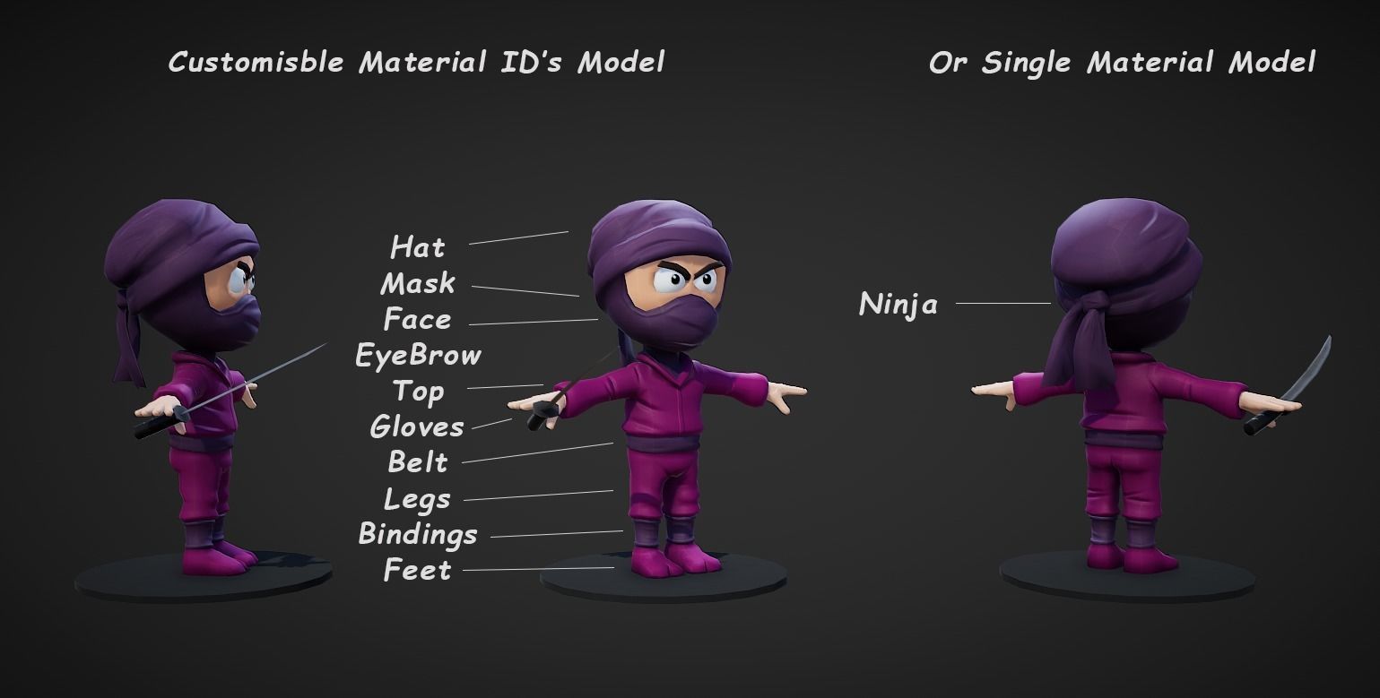 LowPoly Ninja Low-poly 3D model_2