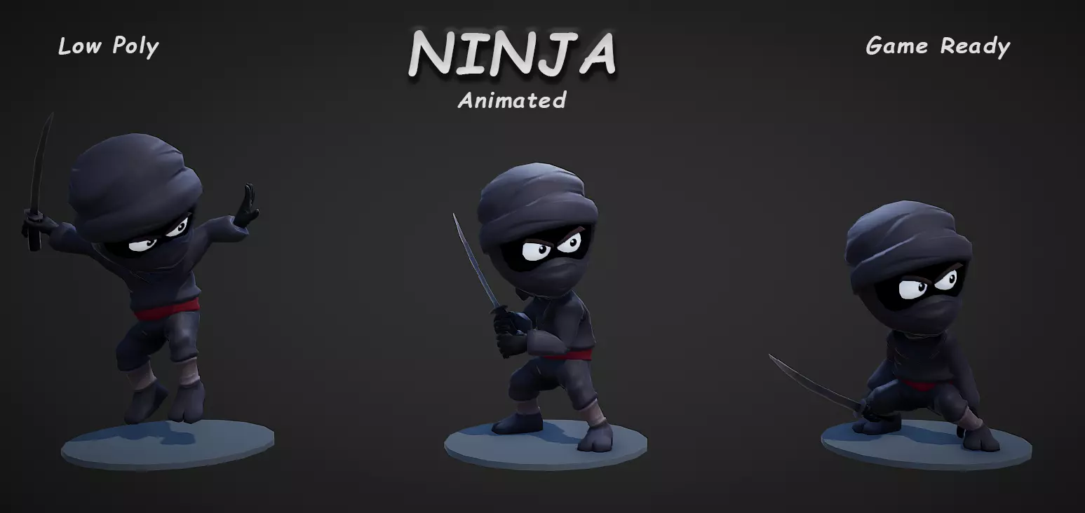 LowPoly Ninja Low-poly 3D model_0