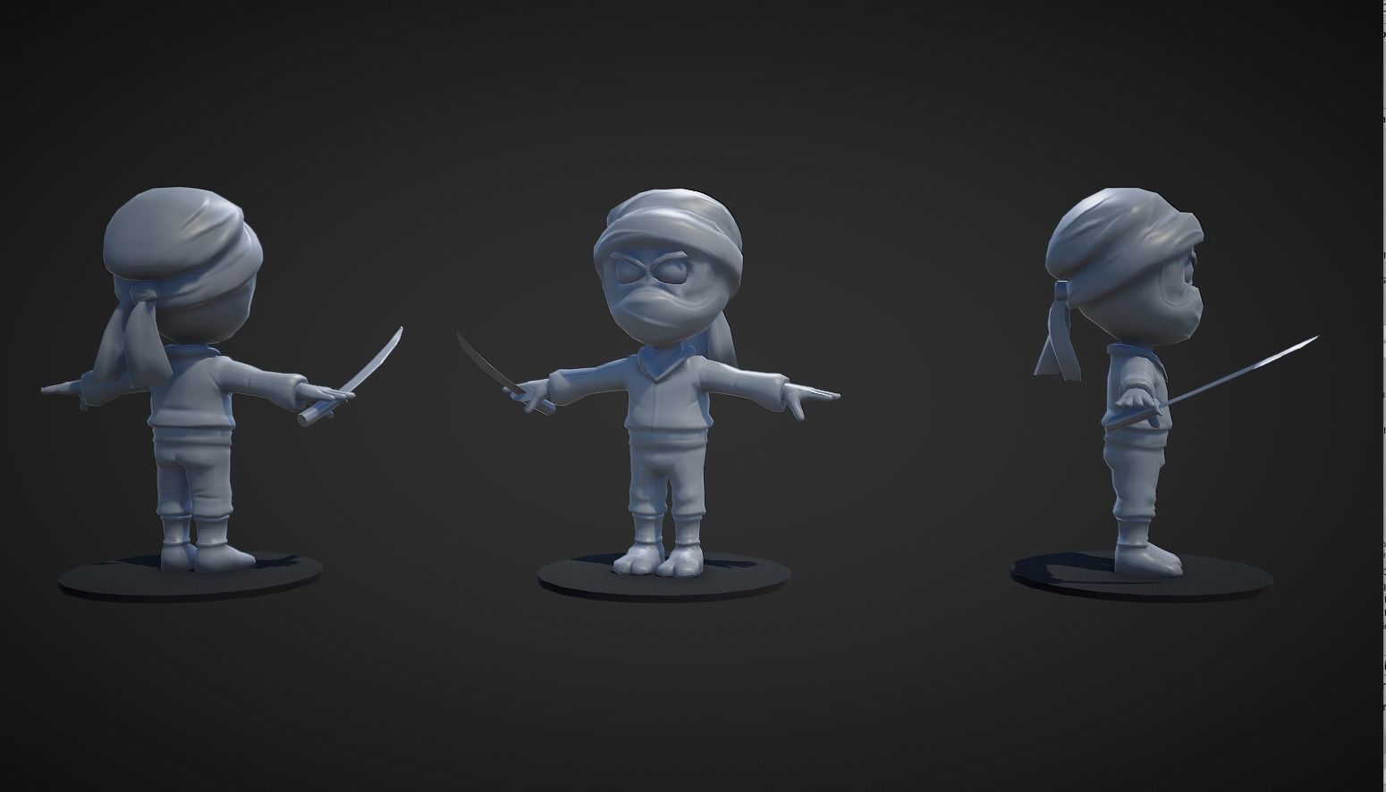 LowPoly Ninja Low-poly 3D model_3