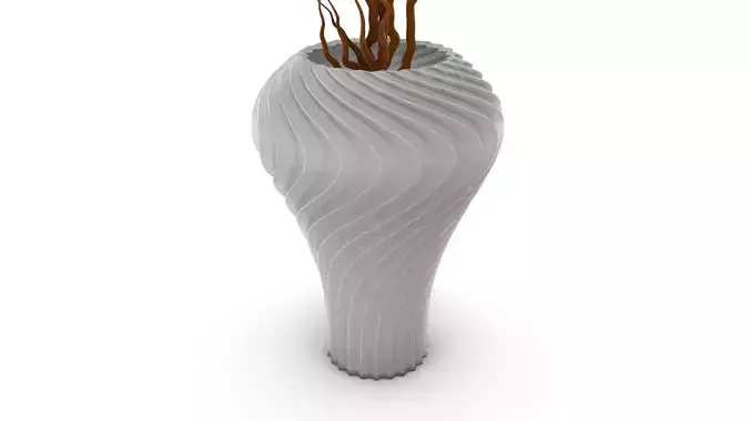 Wavy Plants Vase 3D model