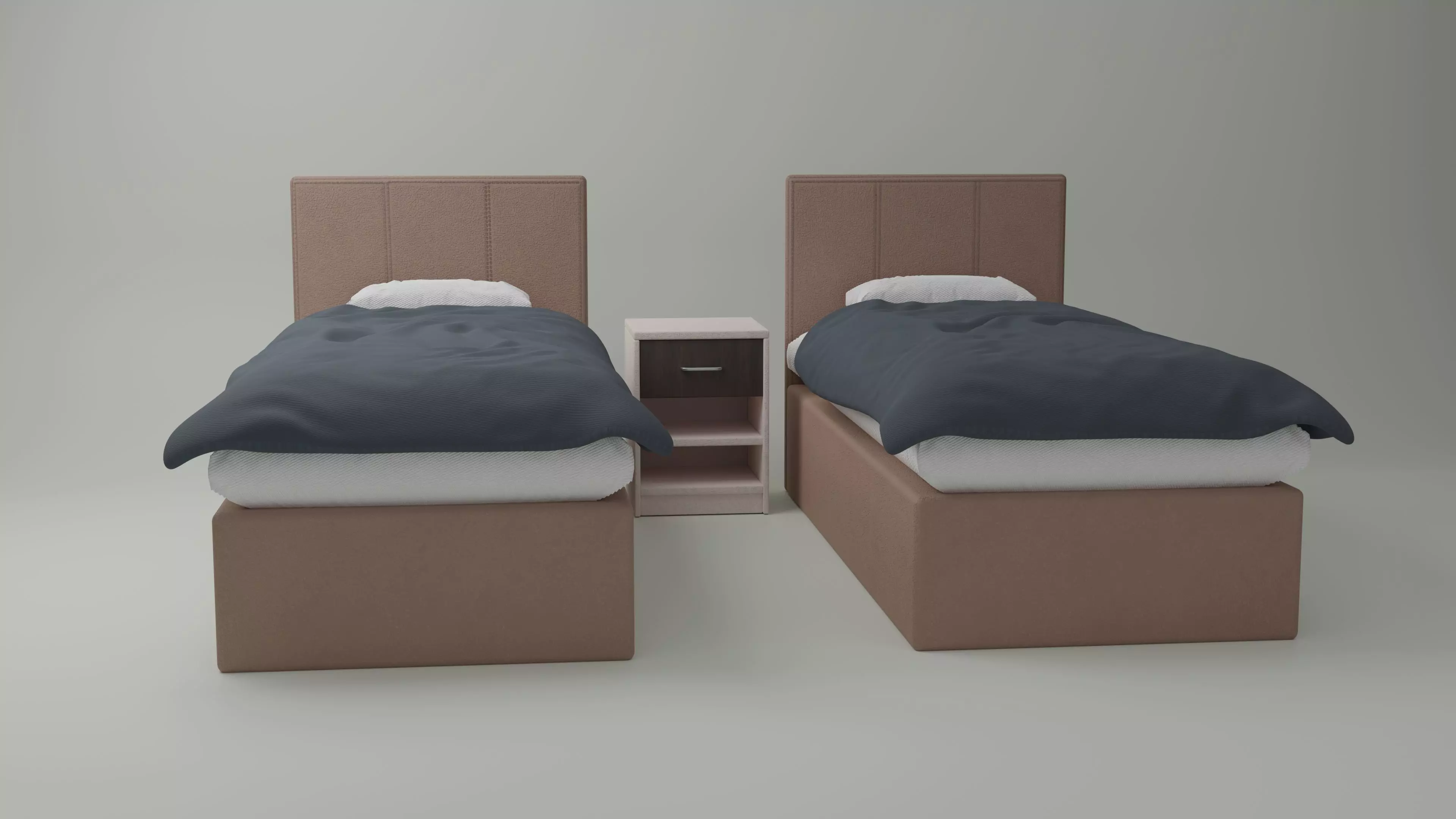 Twin beds 3D model 3D model_0