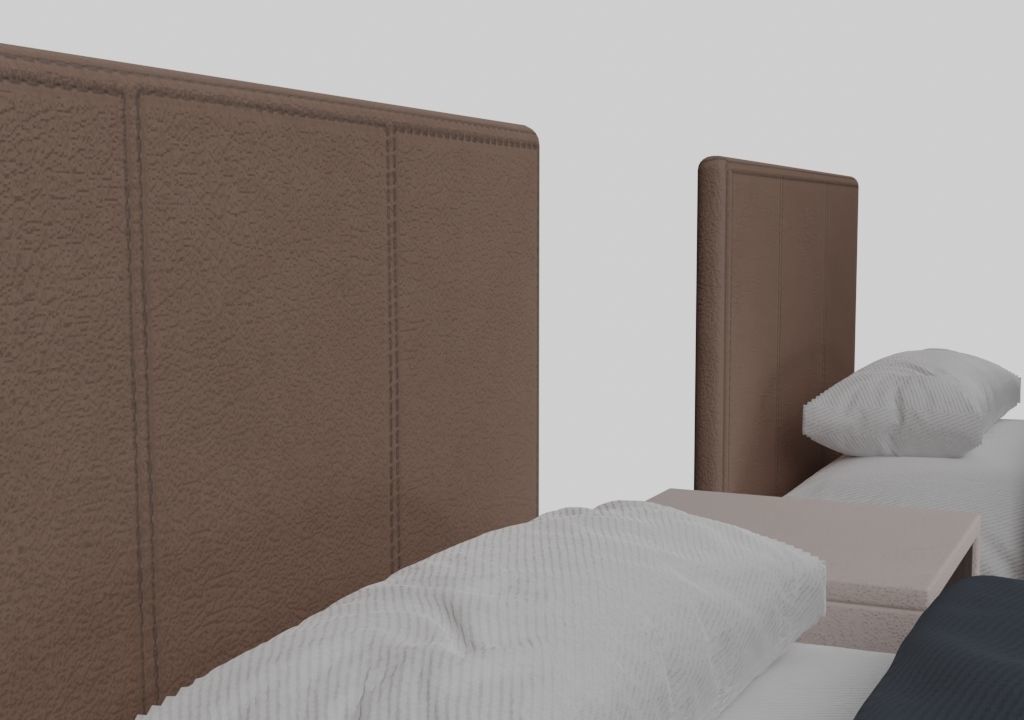 Twin beds 3D model 3D model_3