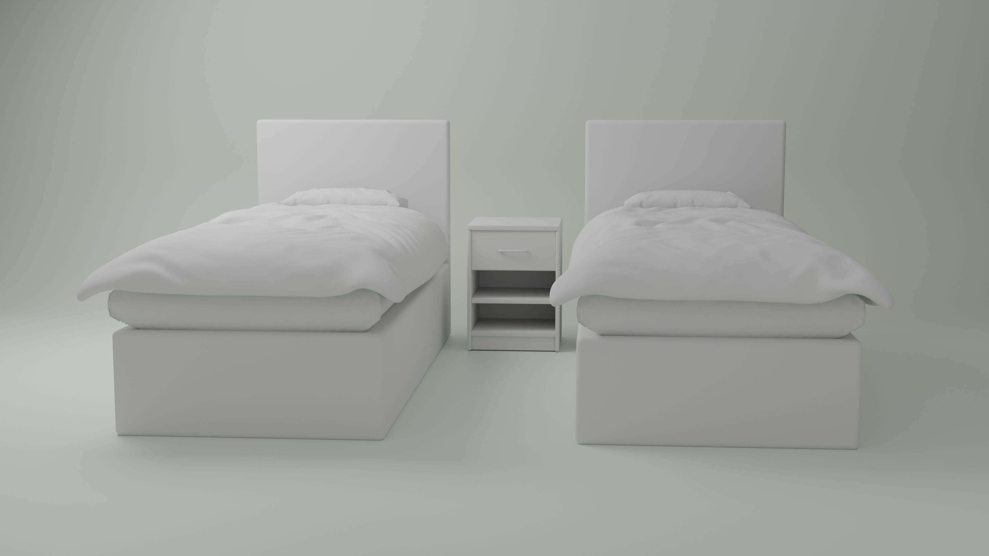 Twin beds 3D model 3D model_5