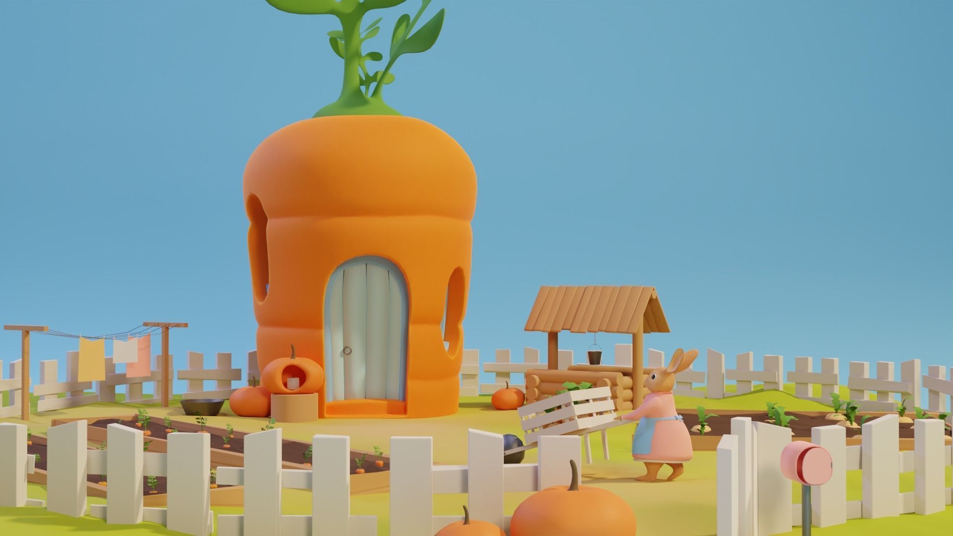 Carrot home  Low-poly 3D model_2
