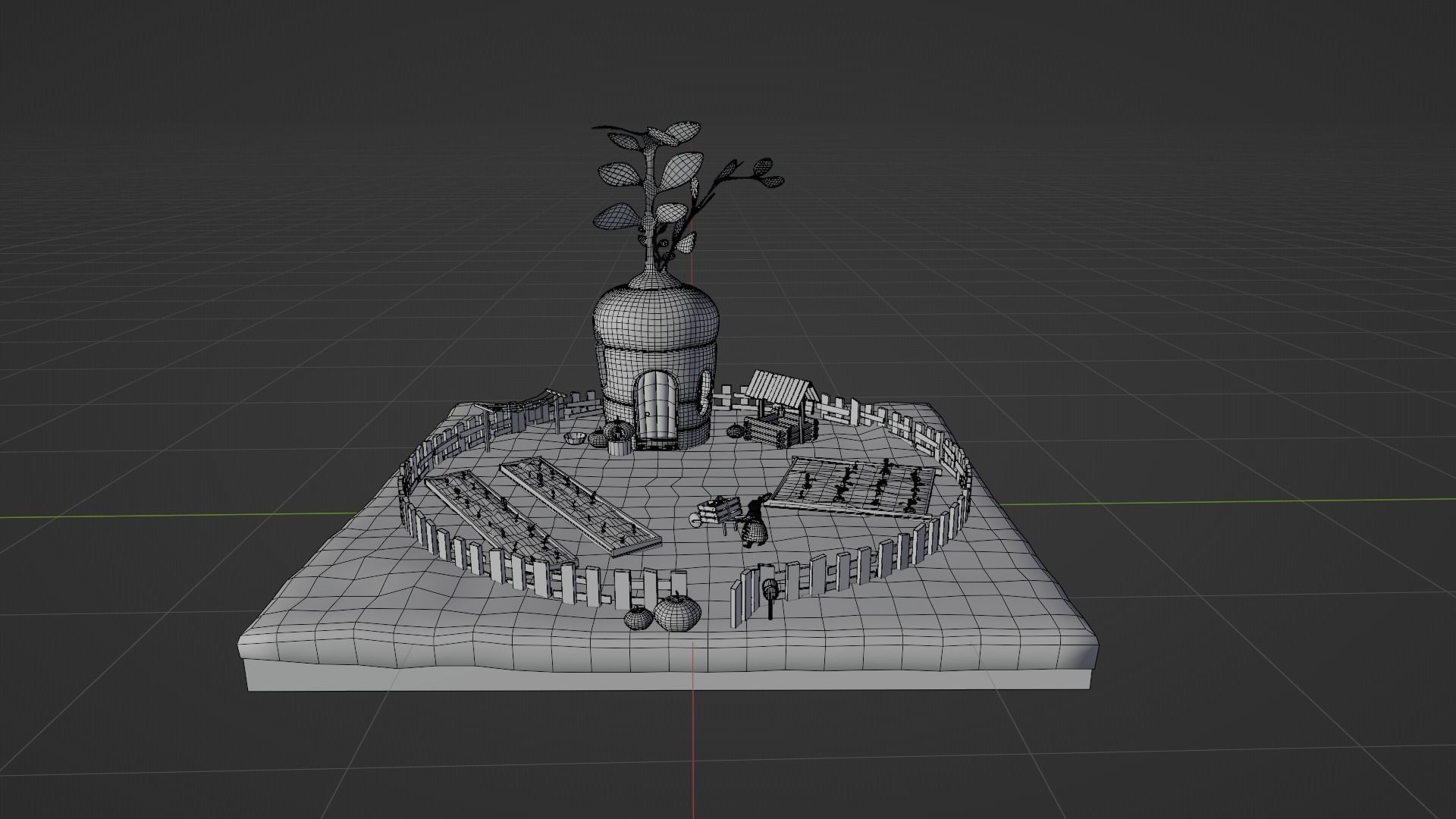 Carrot home  Low-poly 3D model_9