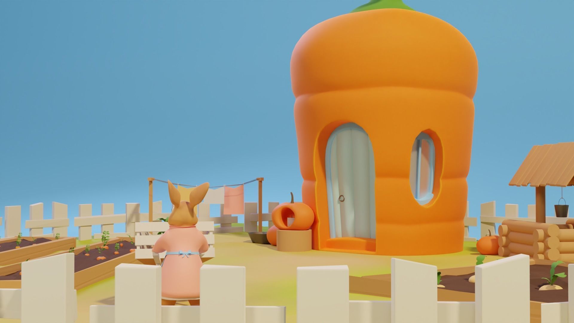 Carrot home  Low-poly 3D model_4