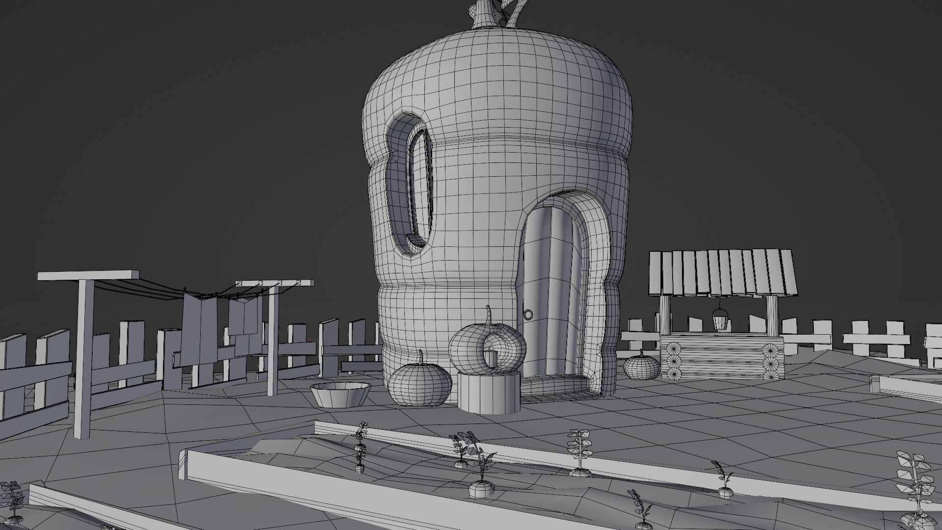 Carrot home  Low-poly 3D model_10