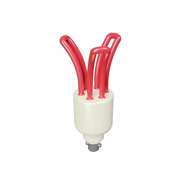Classic Cartoon CFL Bulb Low-poly 3D model_0