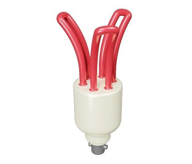 Classic Cartoon CFL Bulb Low-poly 3D model_1