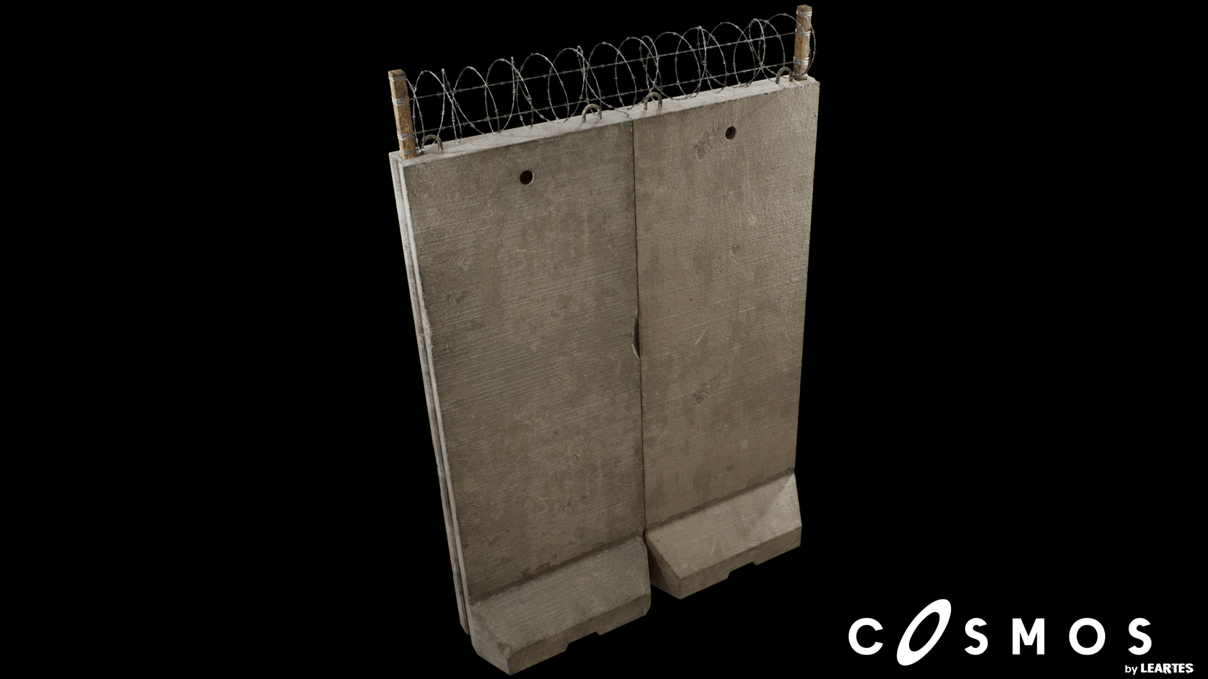 Military Module Double Wall - 01 Low-poly 3D model_1