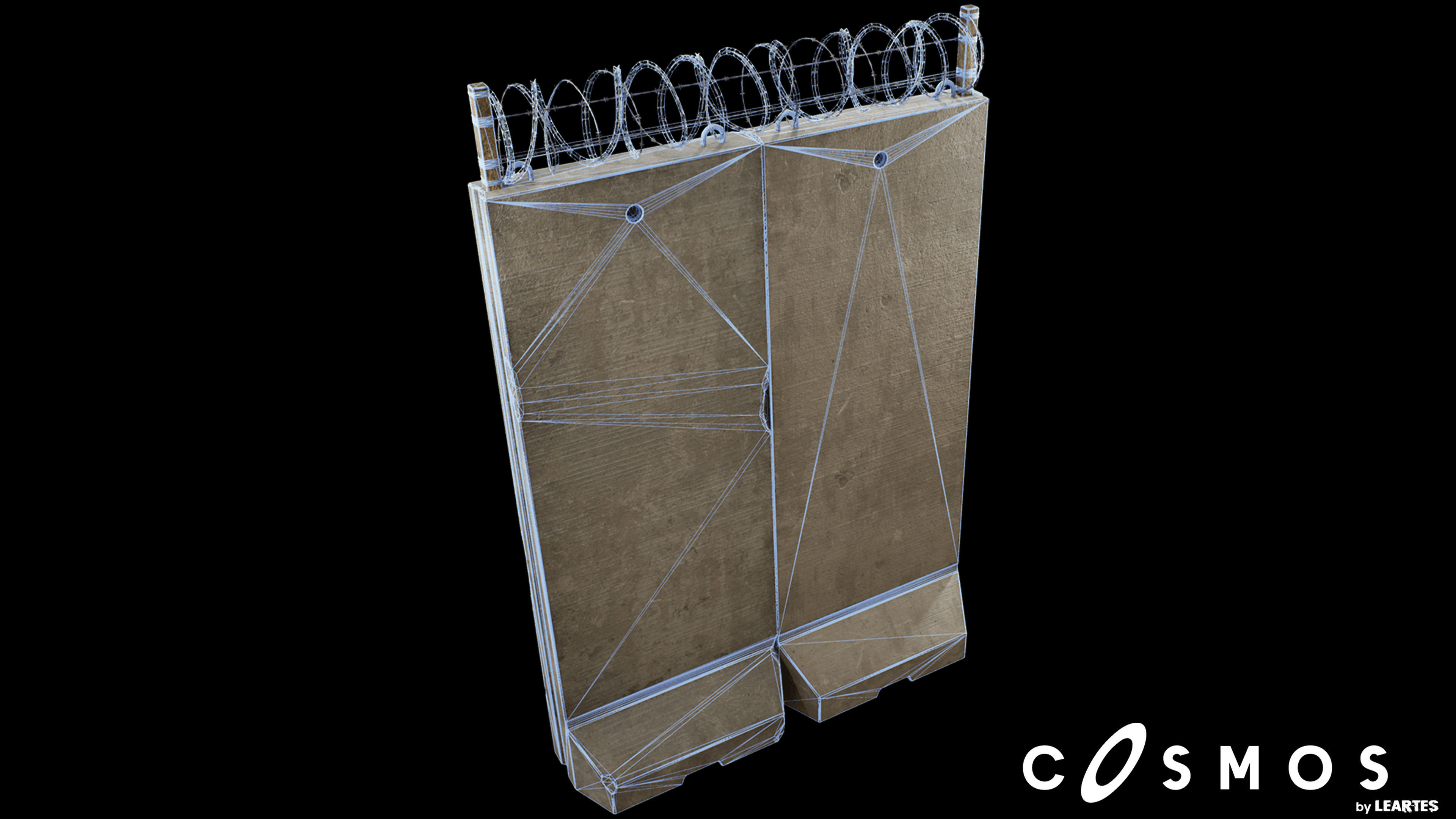 Military Module Double Wall - 01 Low-poly 3D model_4