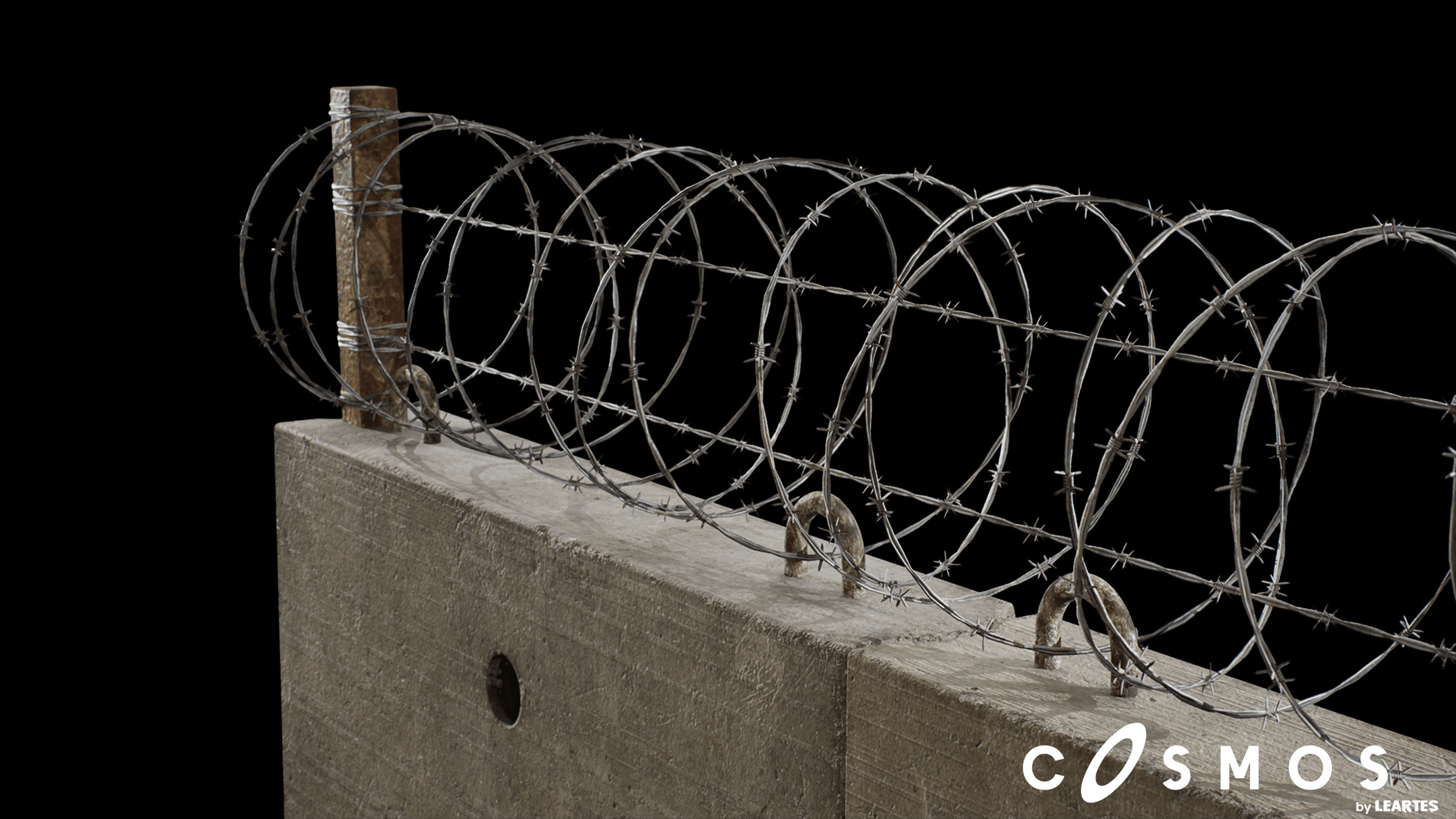 Military Module Double Wall - 01 Low-poly 3D model_3