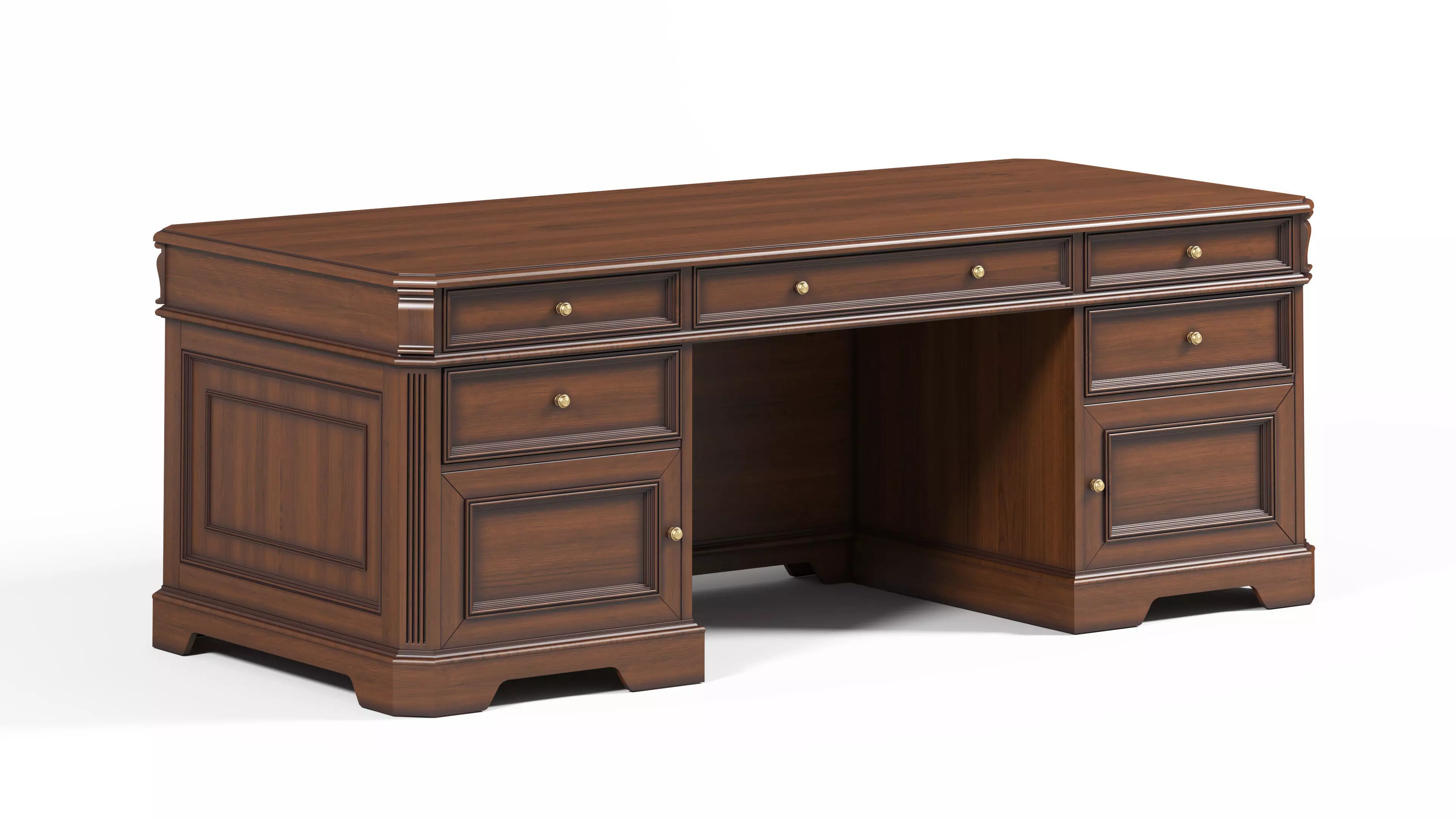 officetable executive desk with drawers 3D model_0