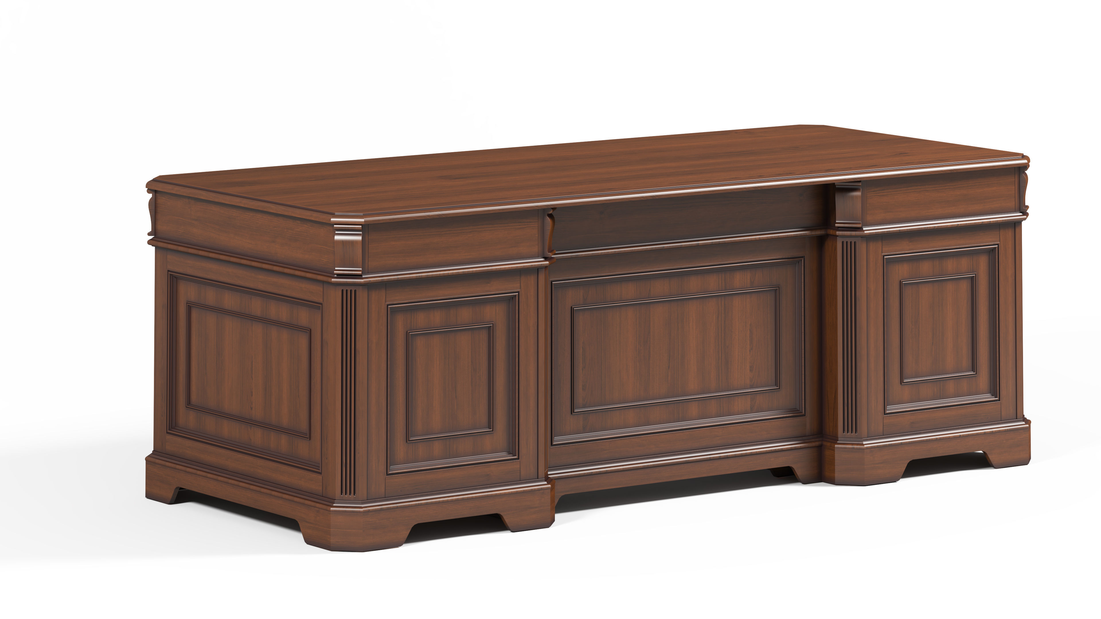 officetable executive desk with drawers 3D model_1
