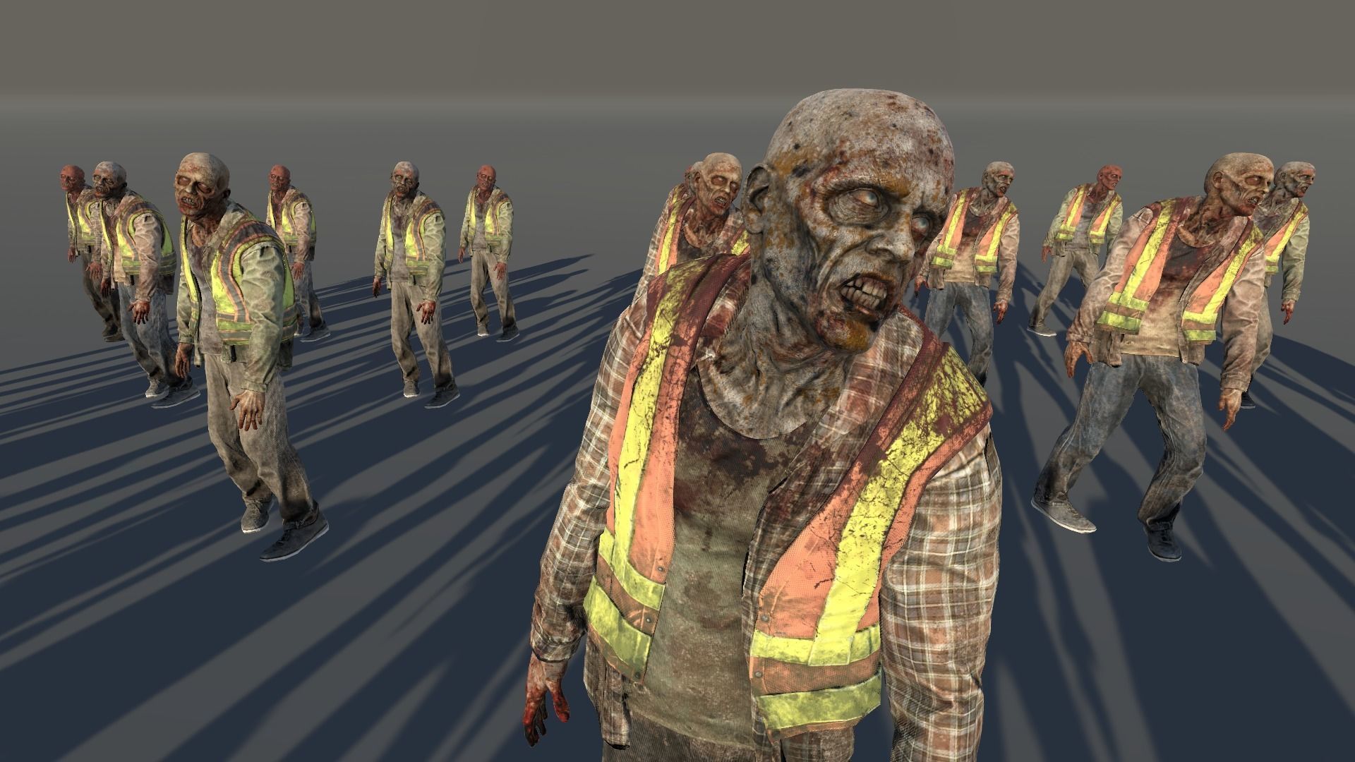 Zombie Civilian Construction Low-poly 3D model_9