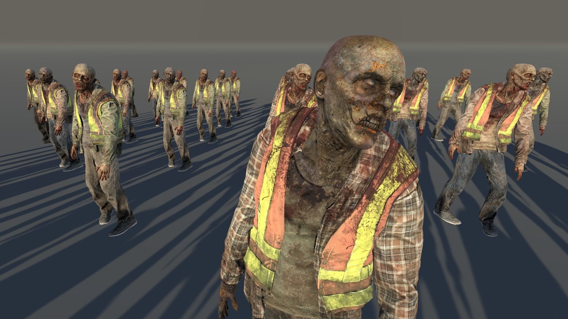 Zombie Civilian Construction Low-poly 3D model_7