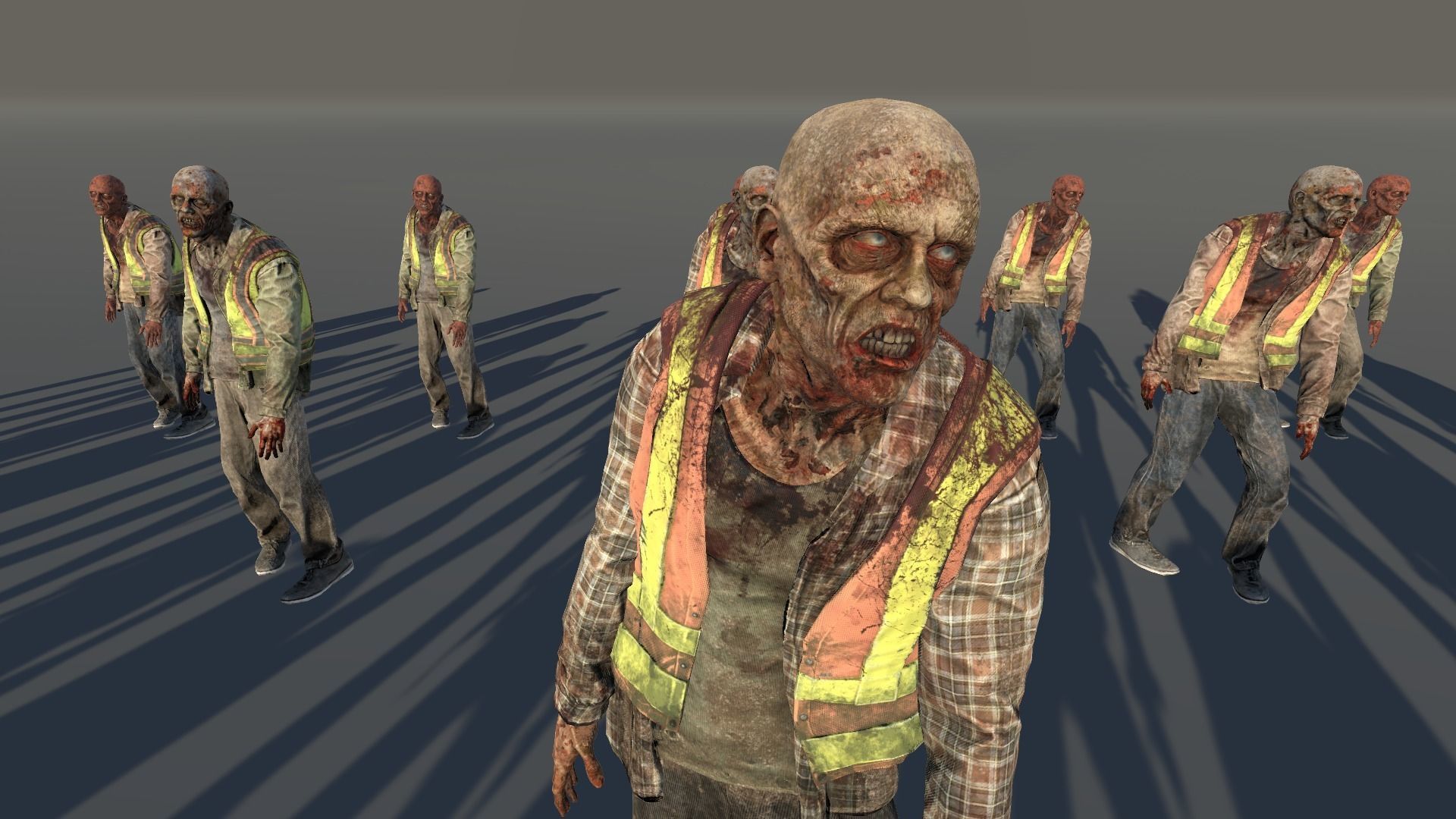Zombie Civilian Construction Low-poly 3D model_10