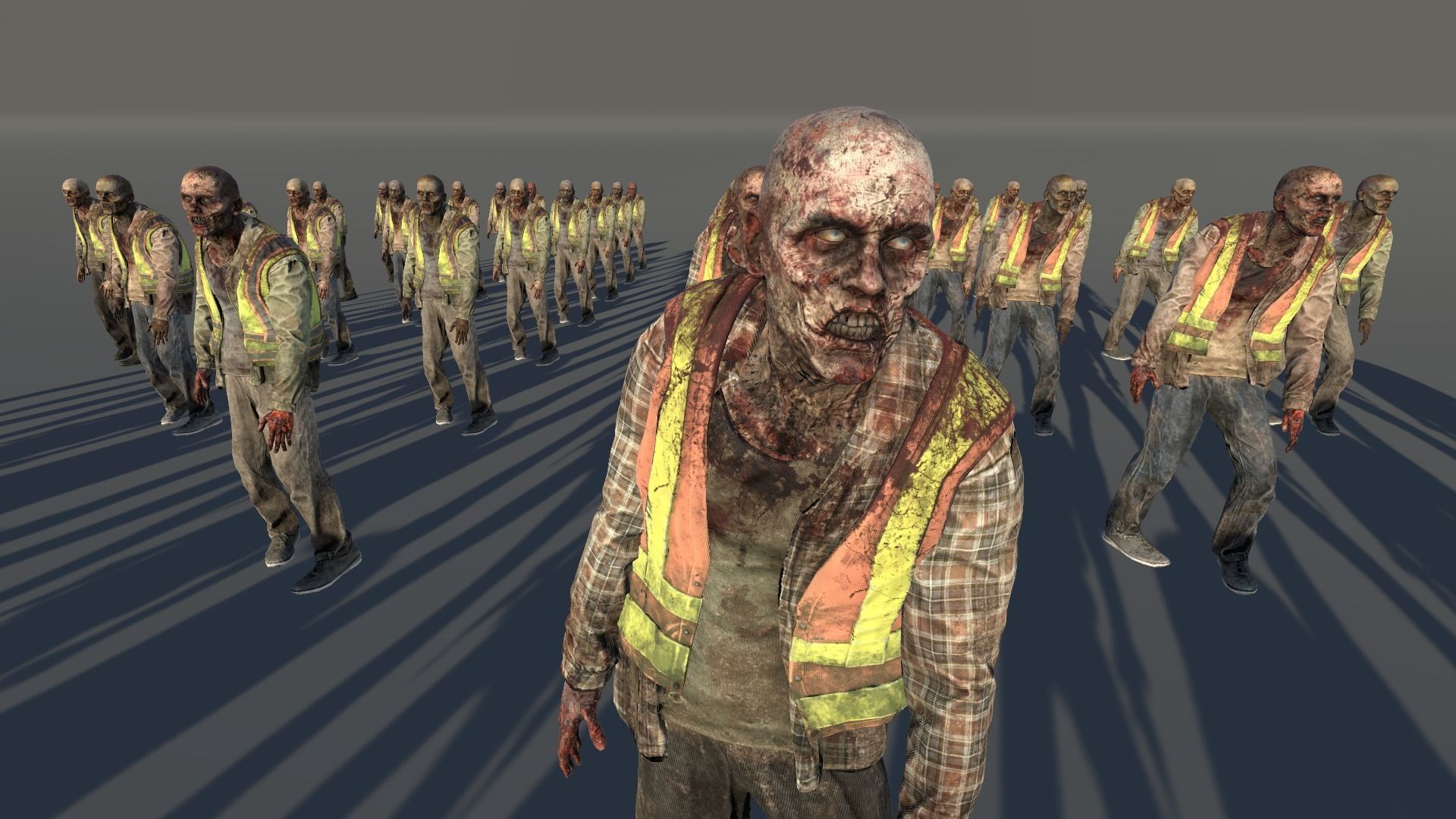 Zombie Civilian Construction Low-poly 3D model_5