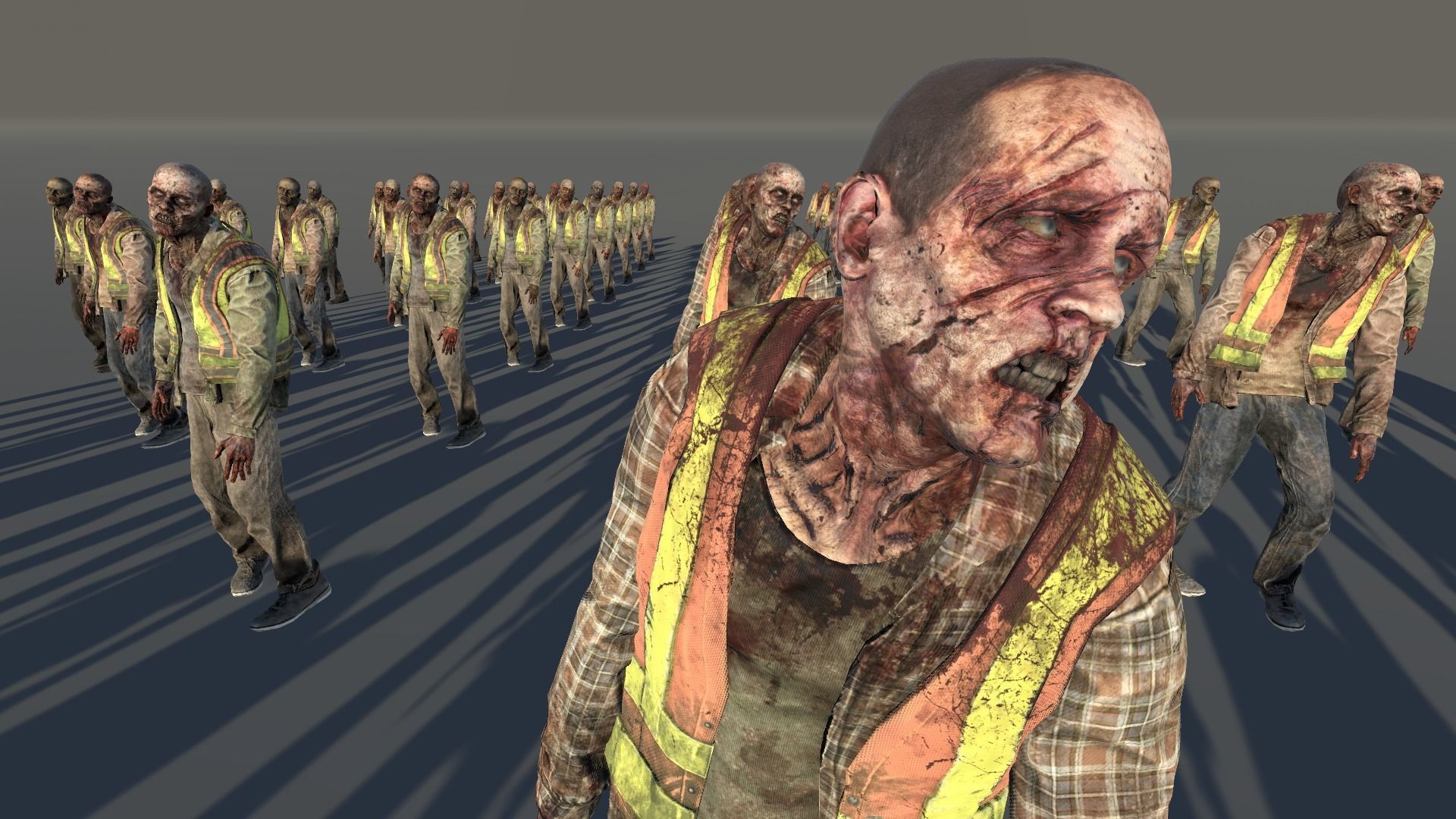 Zombie Civilian Construction Low-poly 3D model_4