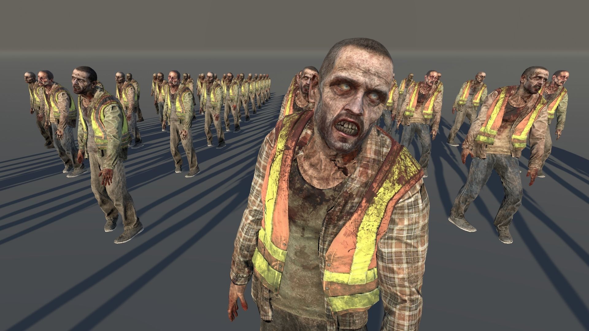 Zombie Civilian Construction Low-poly 3D model_2