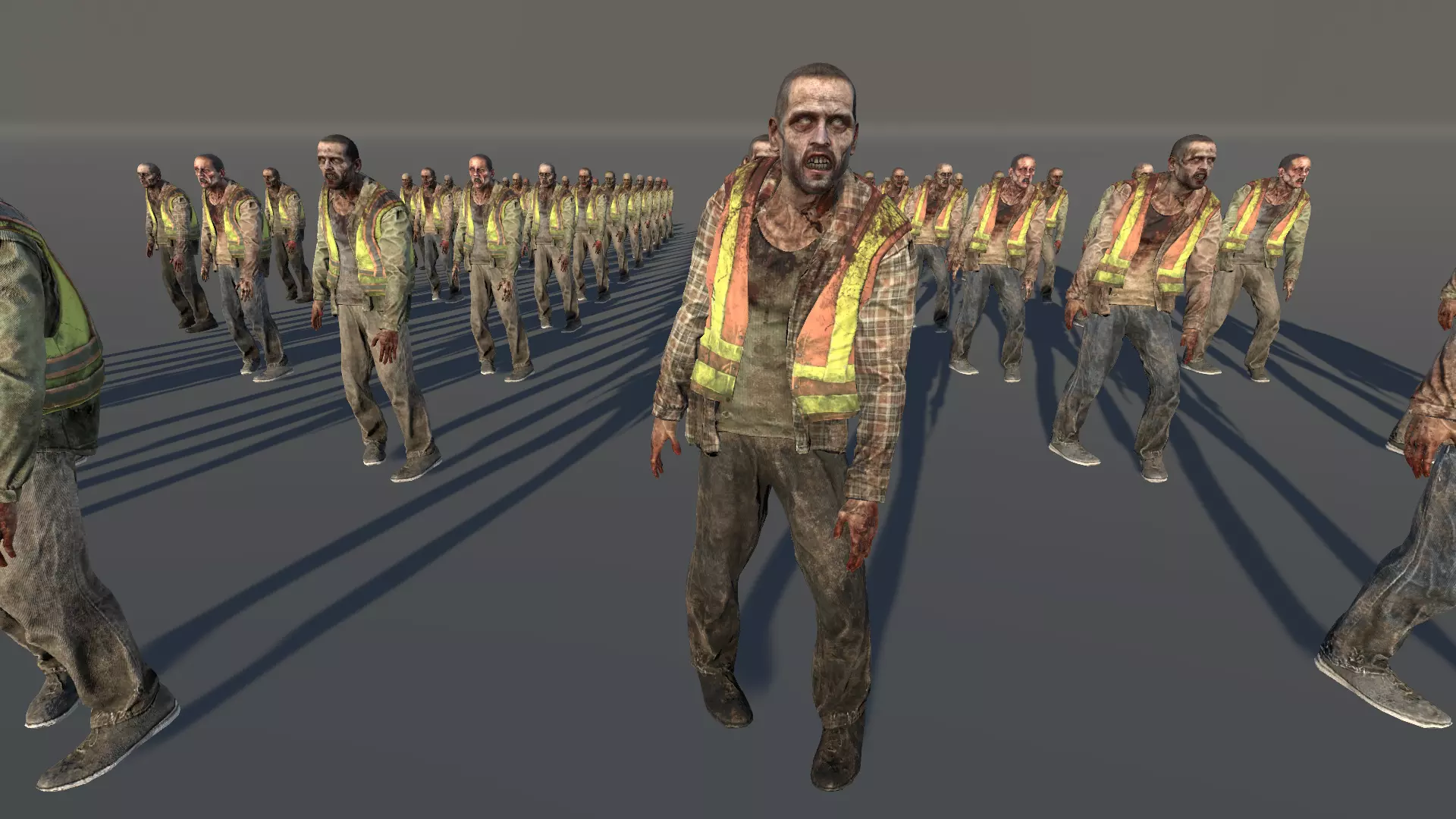 Zombie Civilian Construction Low-poly 3D model_0