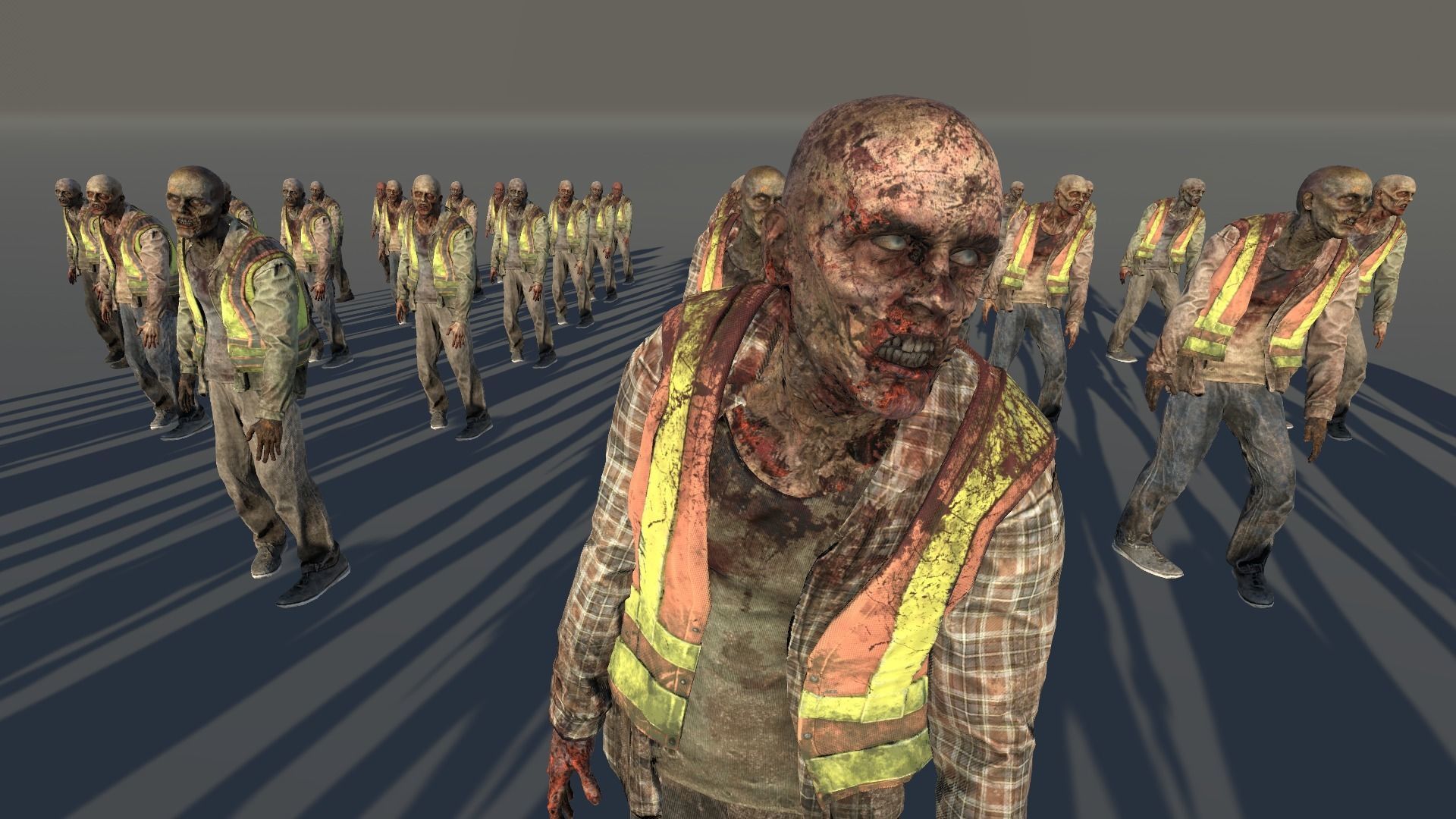 Zombie Civilian Construction Low-poly 3D model_6