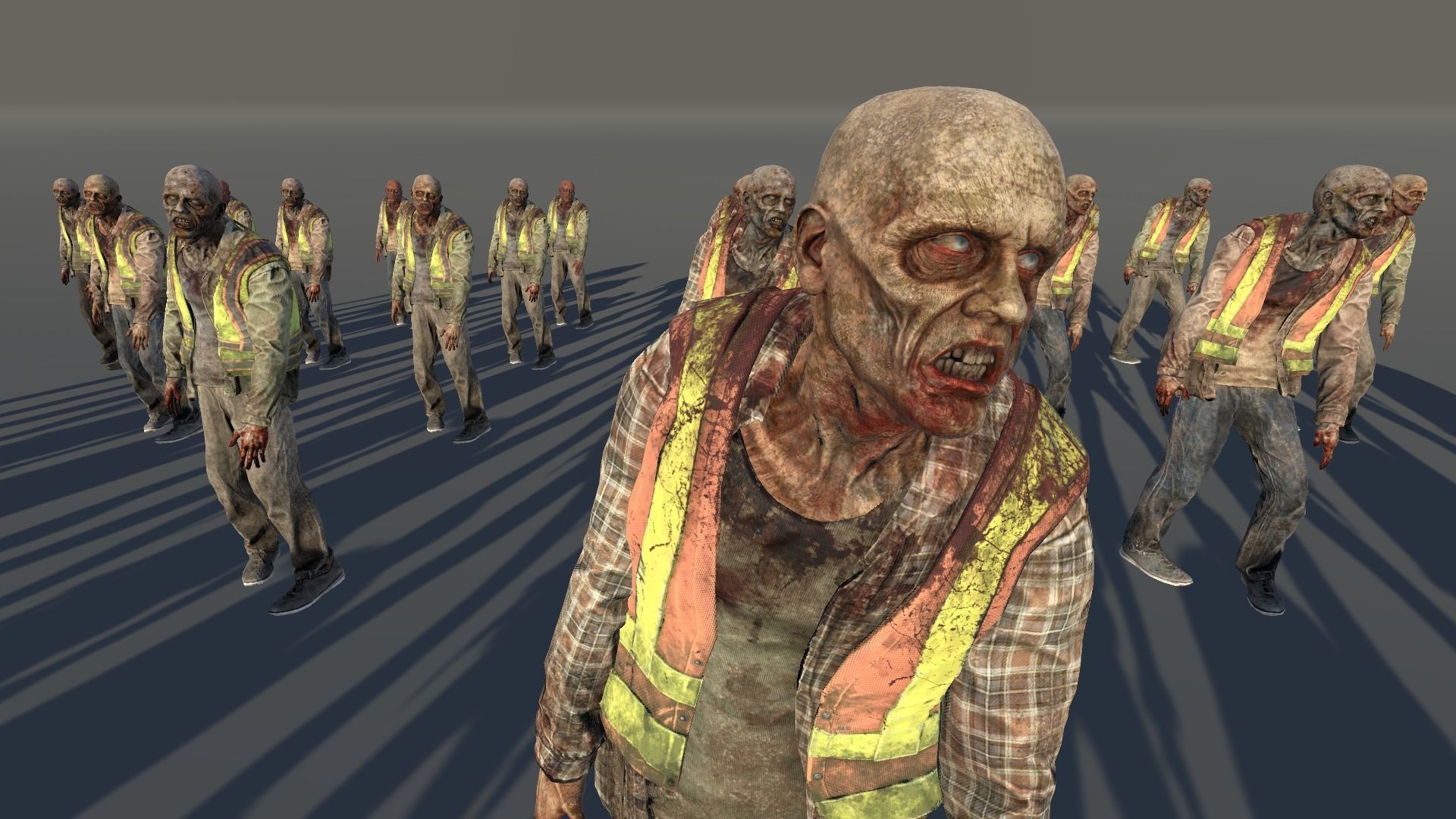 Zombie Civilian Construction Low-poly 3D model_8